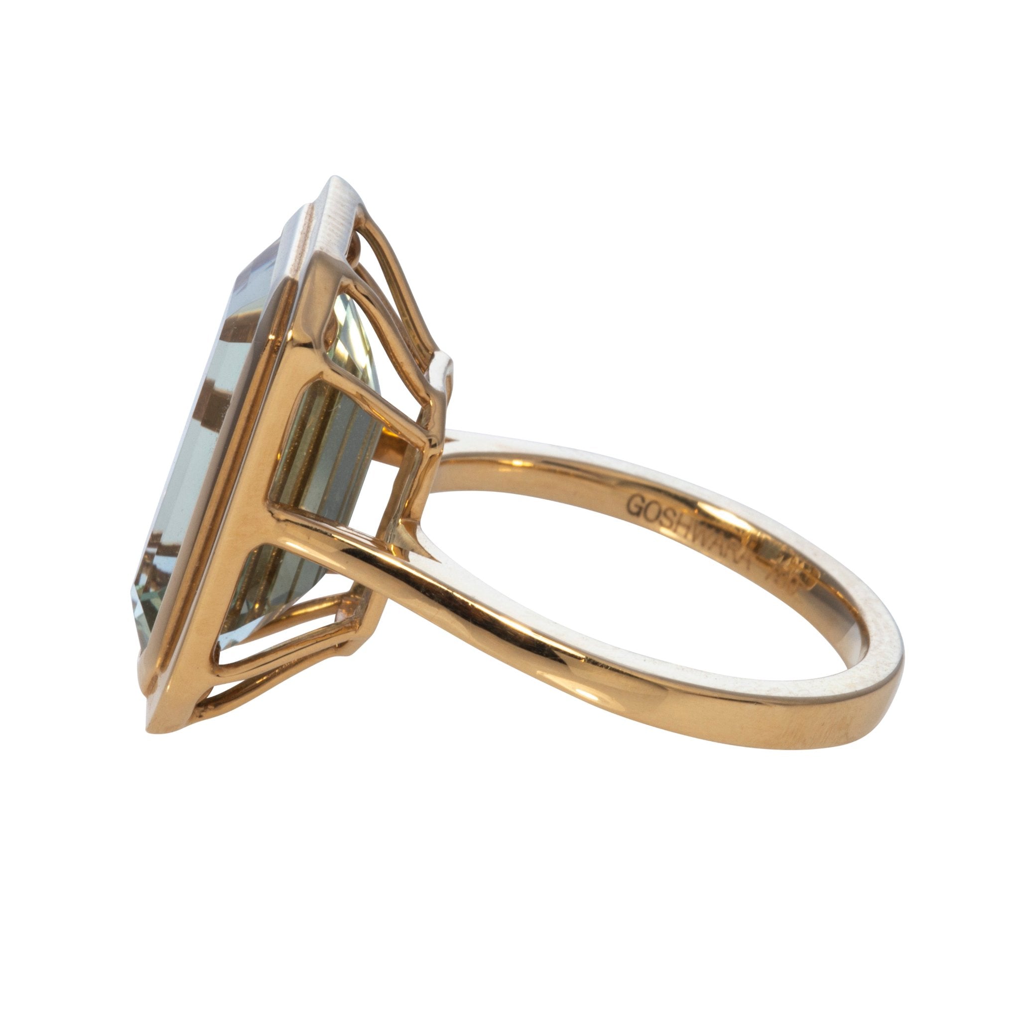 Goshwara Emerald-Cut Prasiolite 18K Gold Ring