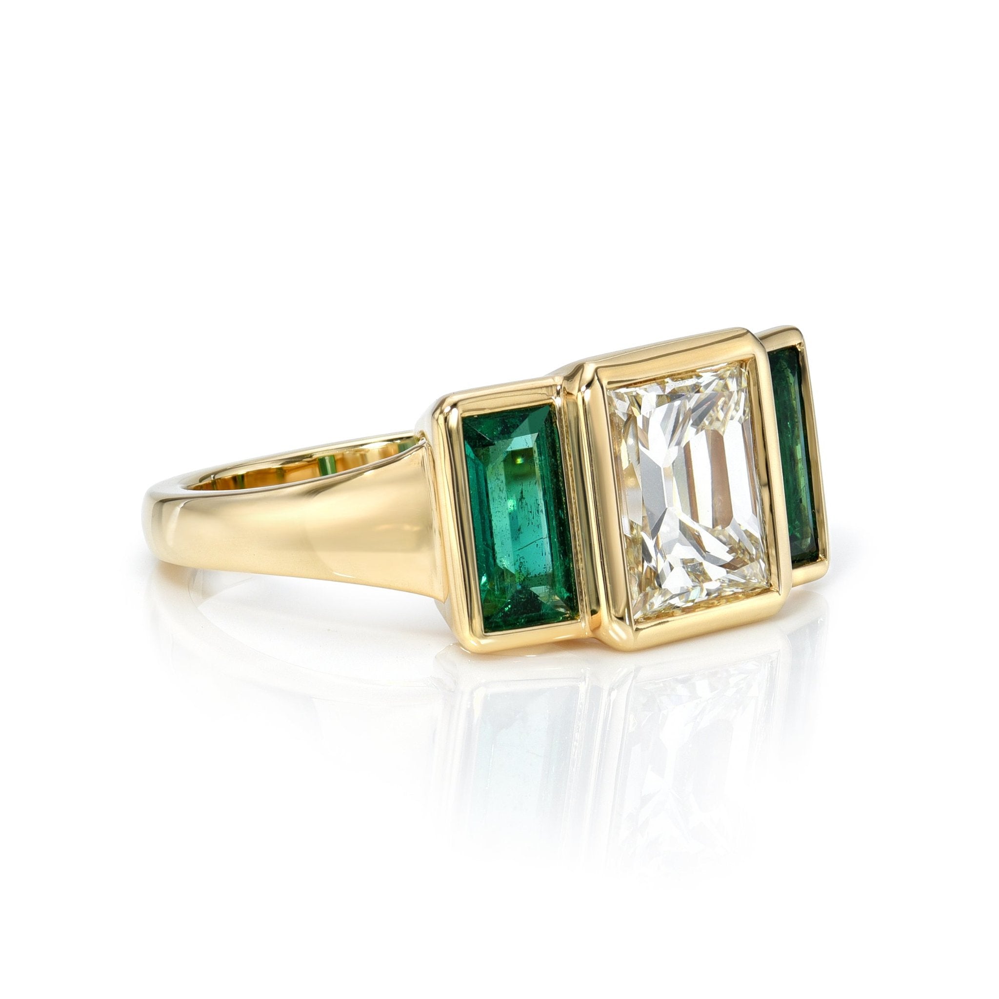 Single Stone Amelia Ring with Emeralds