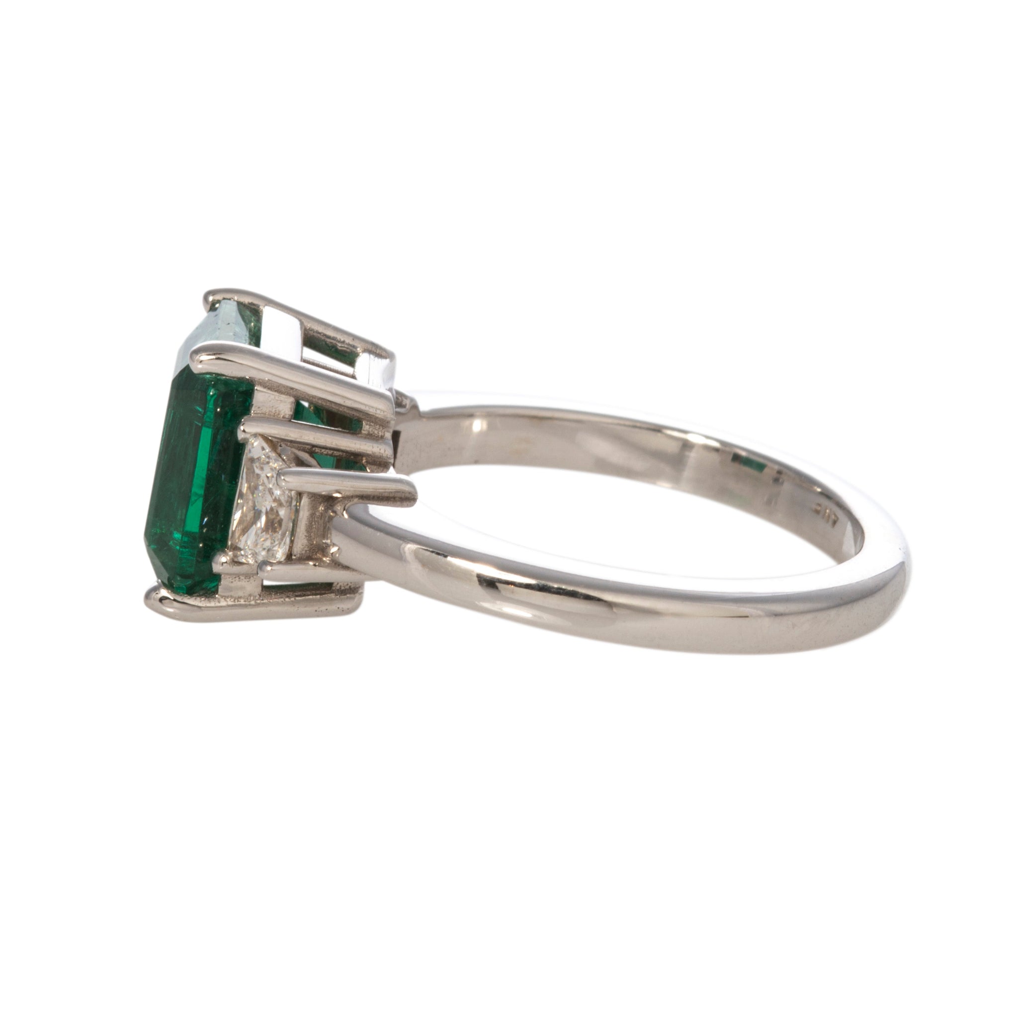 3.39ct Emerald & Diamond White Gold Ring