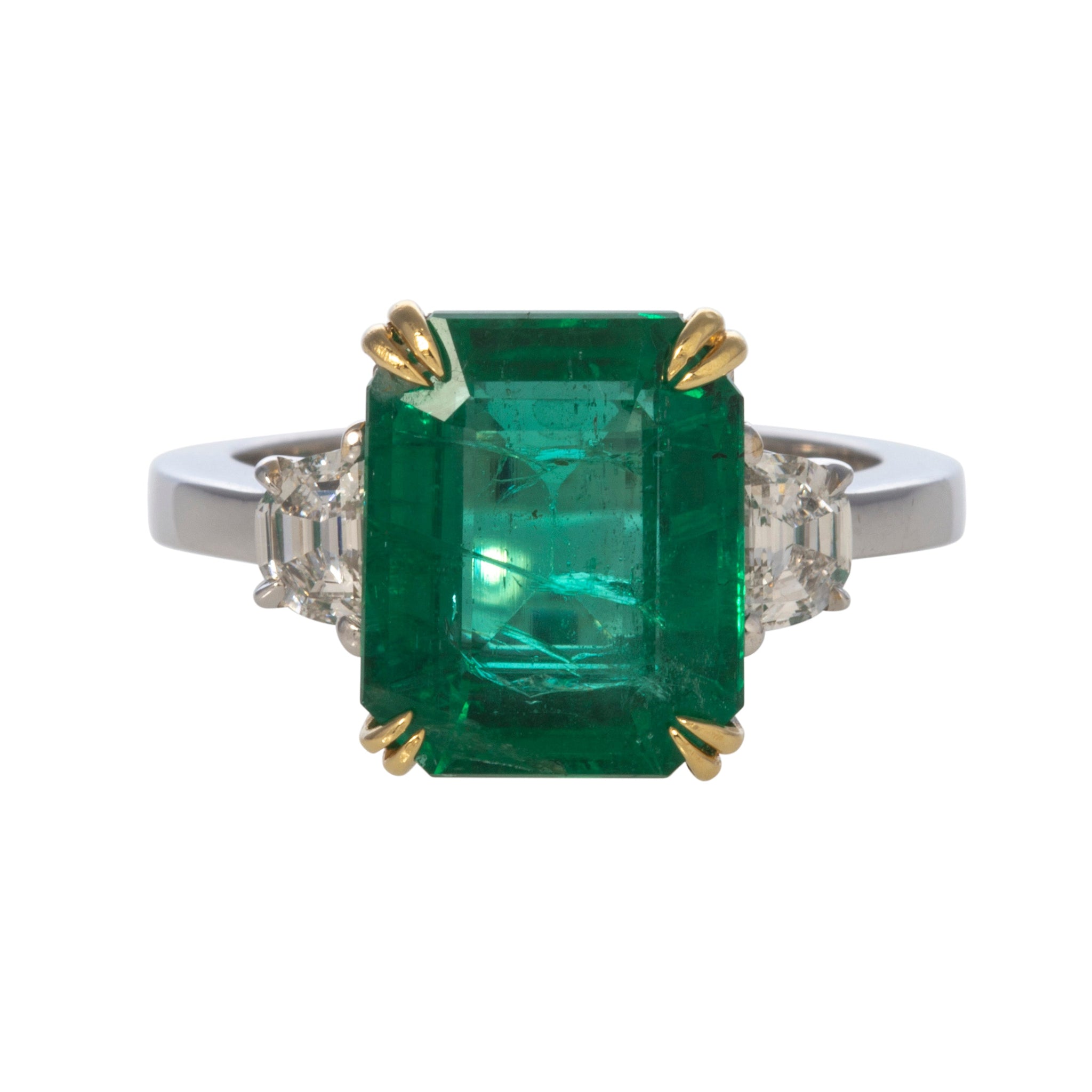 4.99ct Emerald & Diamond White Gold Ring