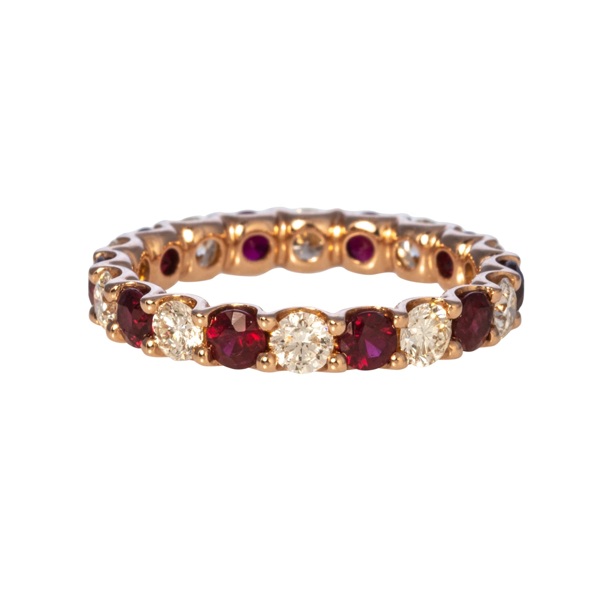 Ruby & Diamond 14K Rose Gold Eternity Band