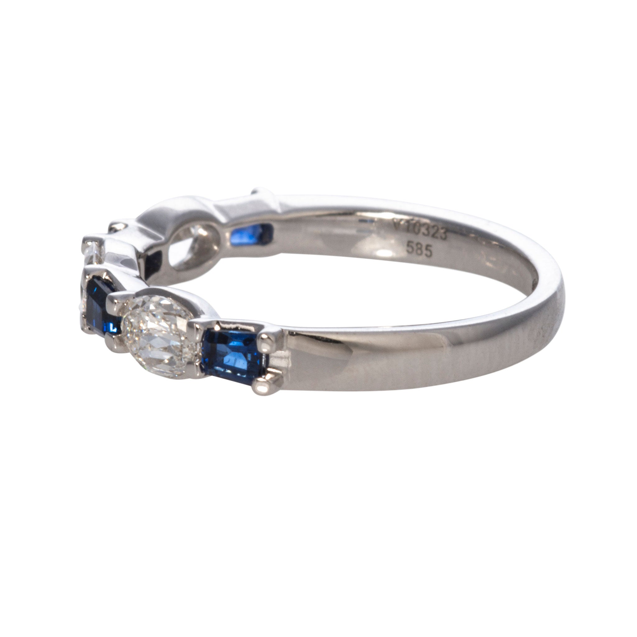 .55ctw L’Amour Crisscut Oval & Baguette Sapphire 7-Stone Band