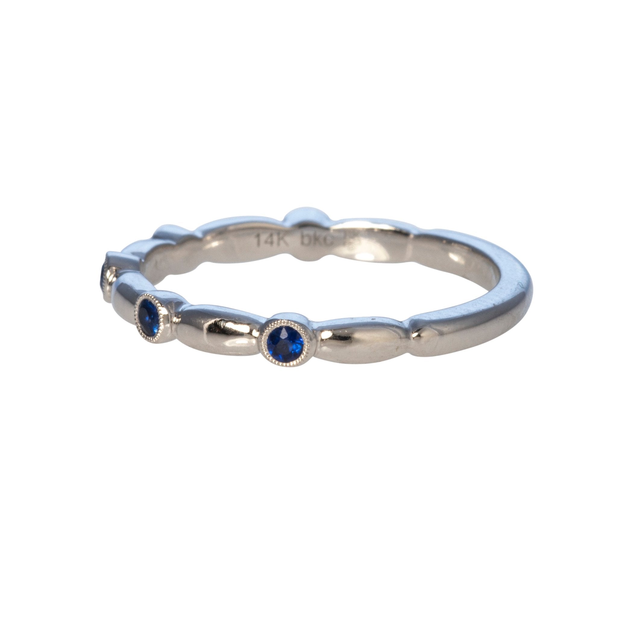 .15ct Sapphire 14K White Gold Halfway Band