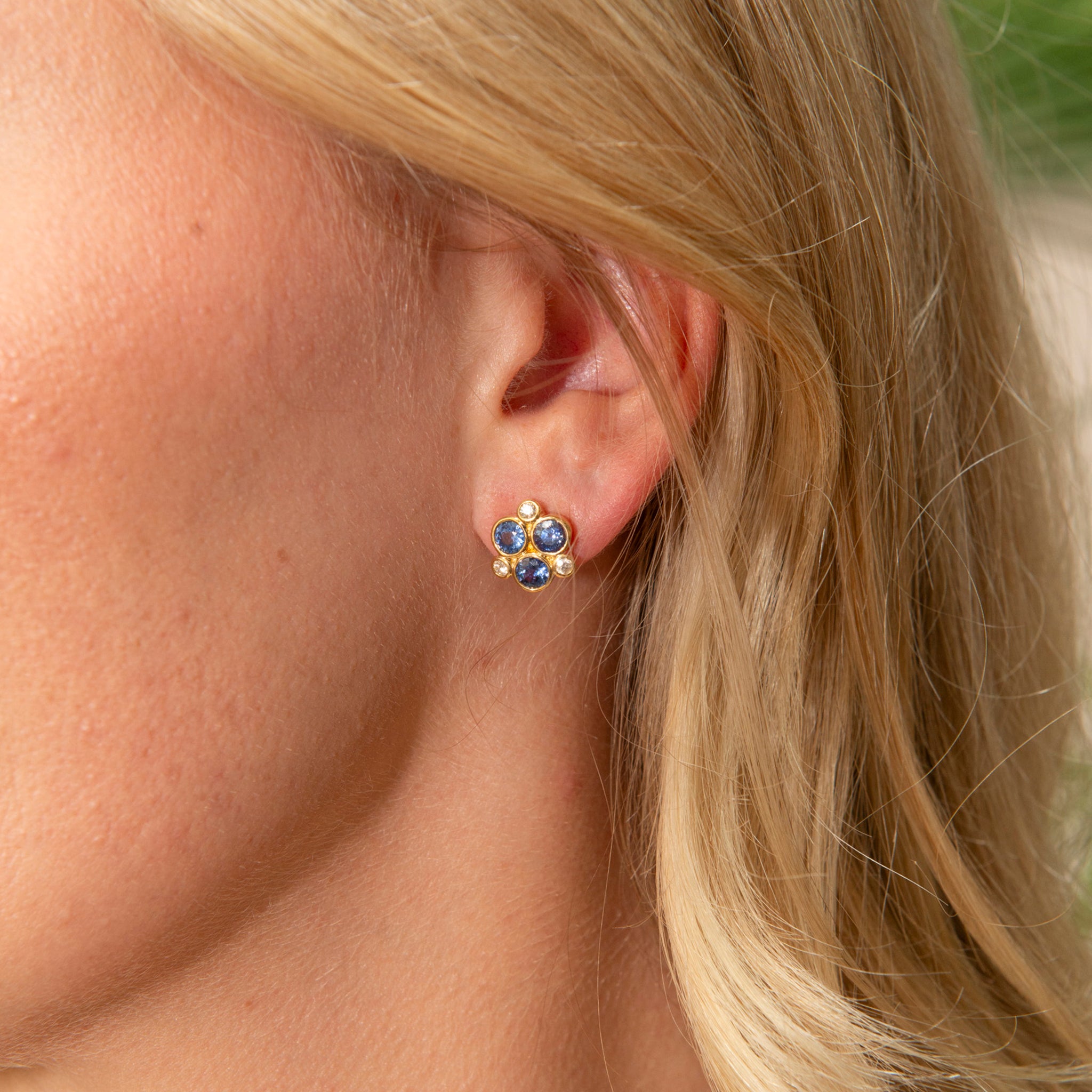 Temple St. Clair Blue Sapphire Trio Earrings