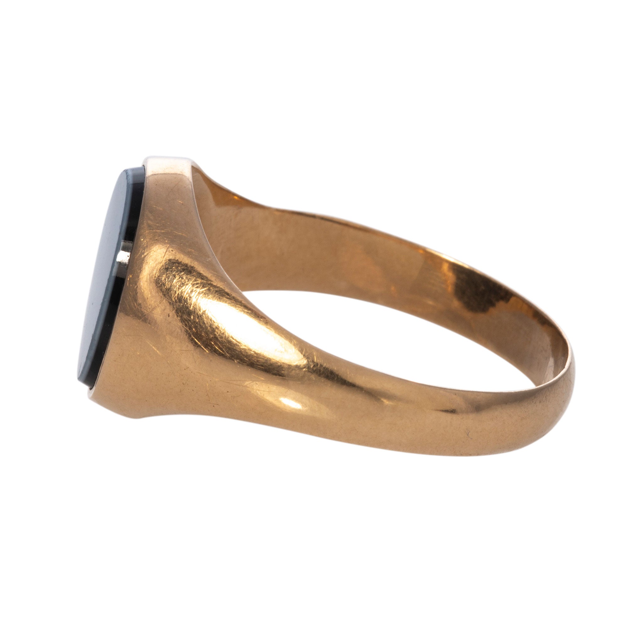 Victorian 14K Gold Onyx Signet Ring