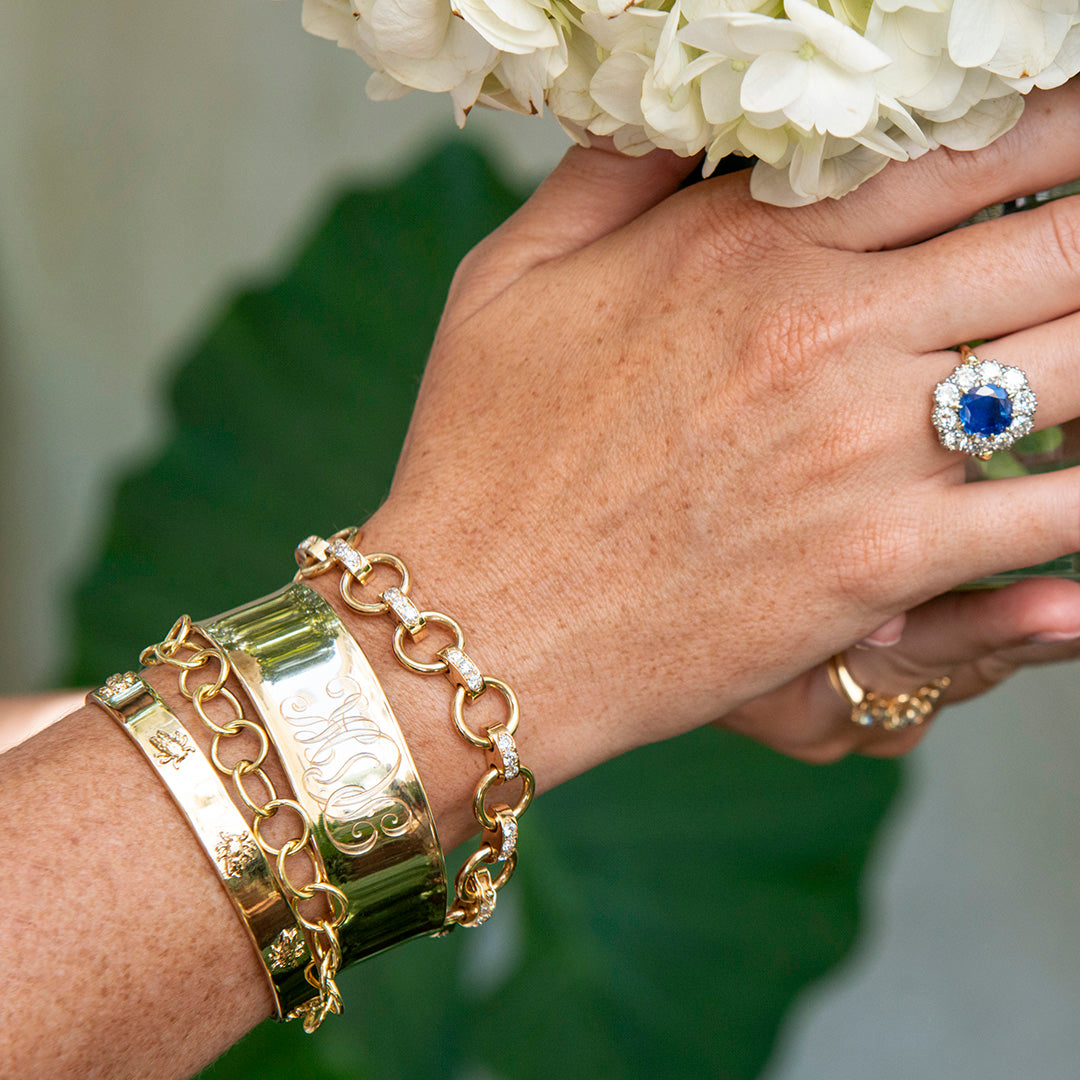 eLVeene Wide Bangle Bracelet - Stainless Steel – Pearls And Rocks