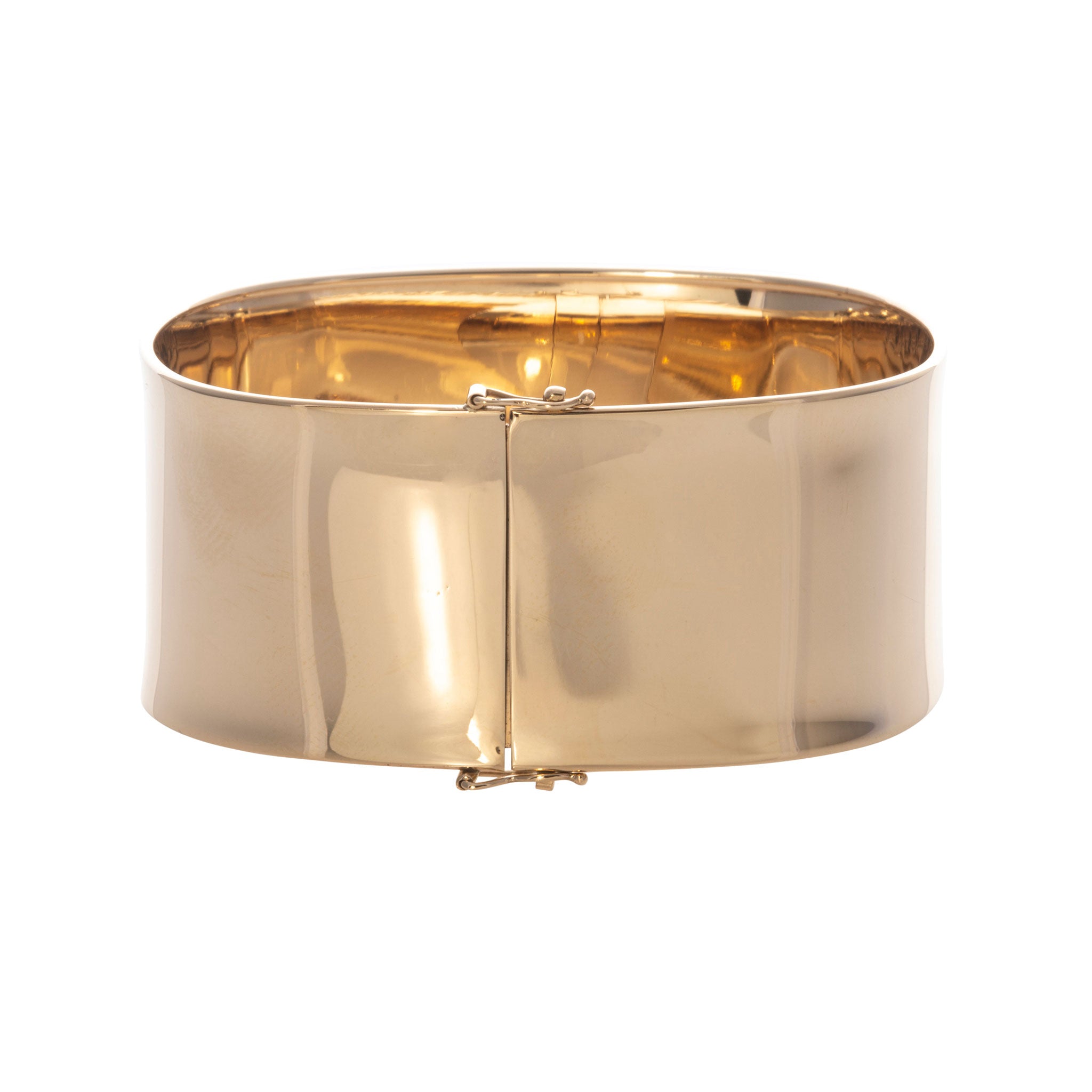 14K Gold Extra Wide Cuff Bangle back side