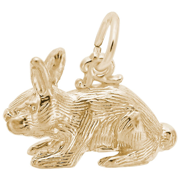 14K Gold Textured Bunny cheapest Charm