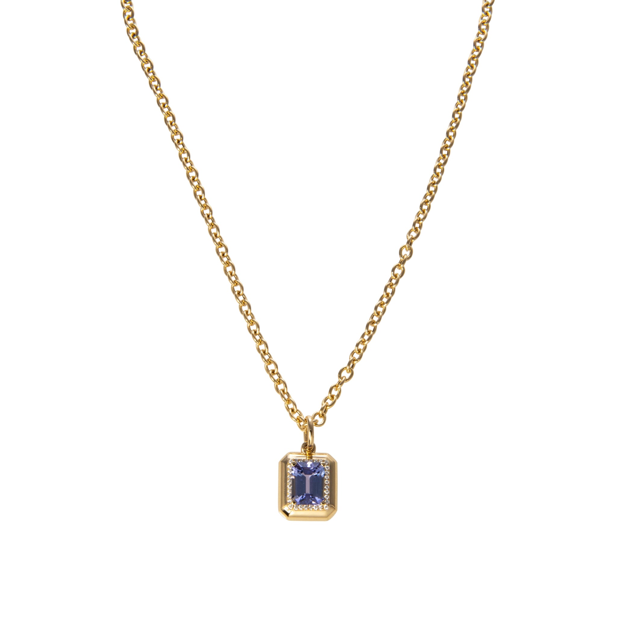 Goshwara Tanzanite & Diamond 18K Gold Pendant Necklace