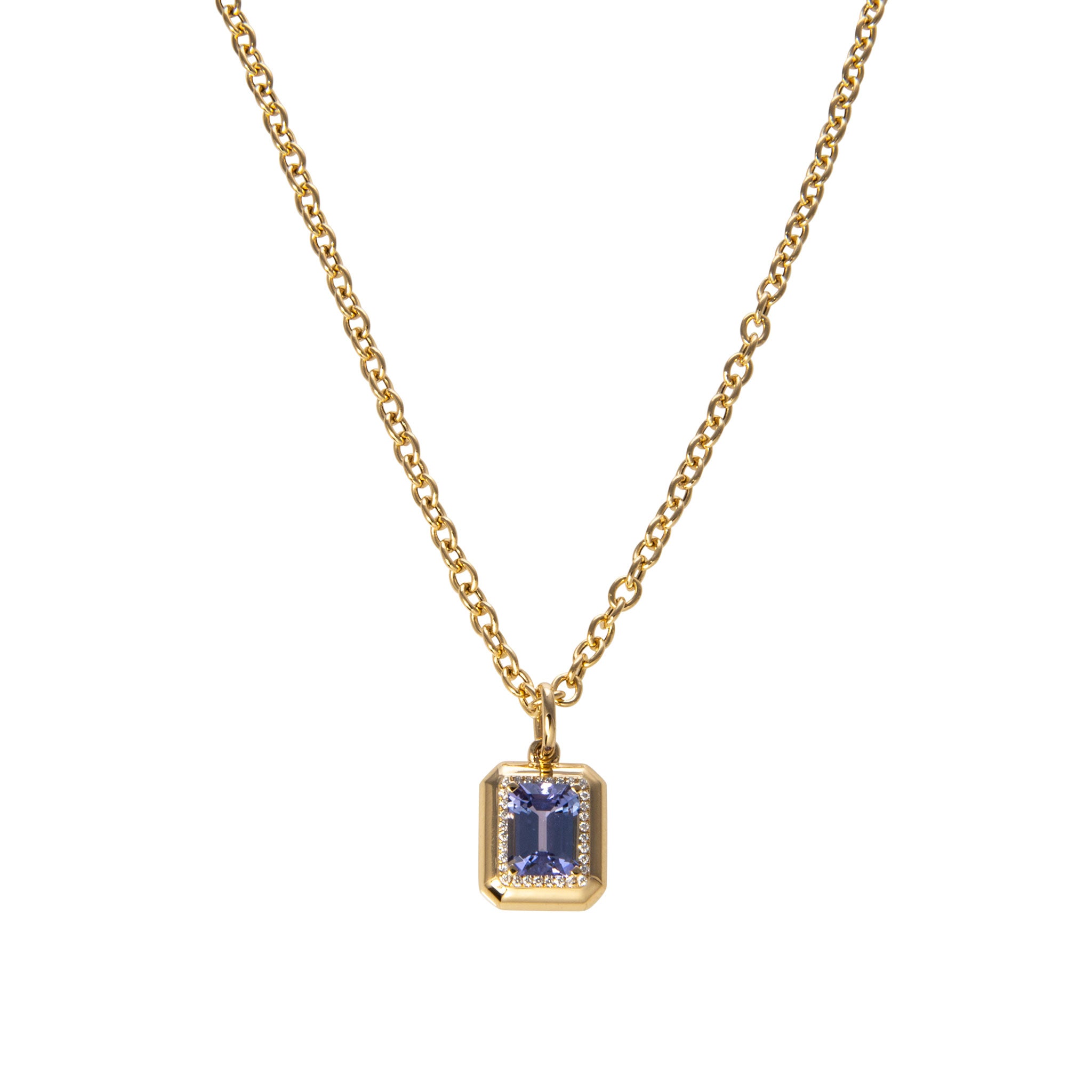 Goshwara Tanzanite & Diamond 18K Gold Pendant Necklace