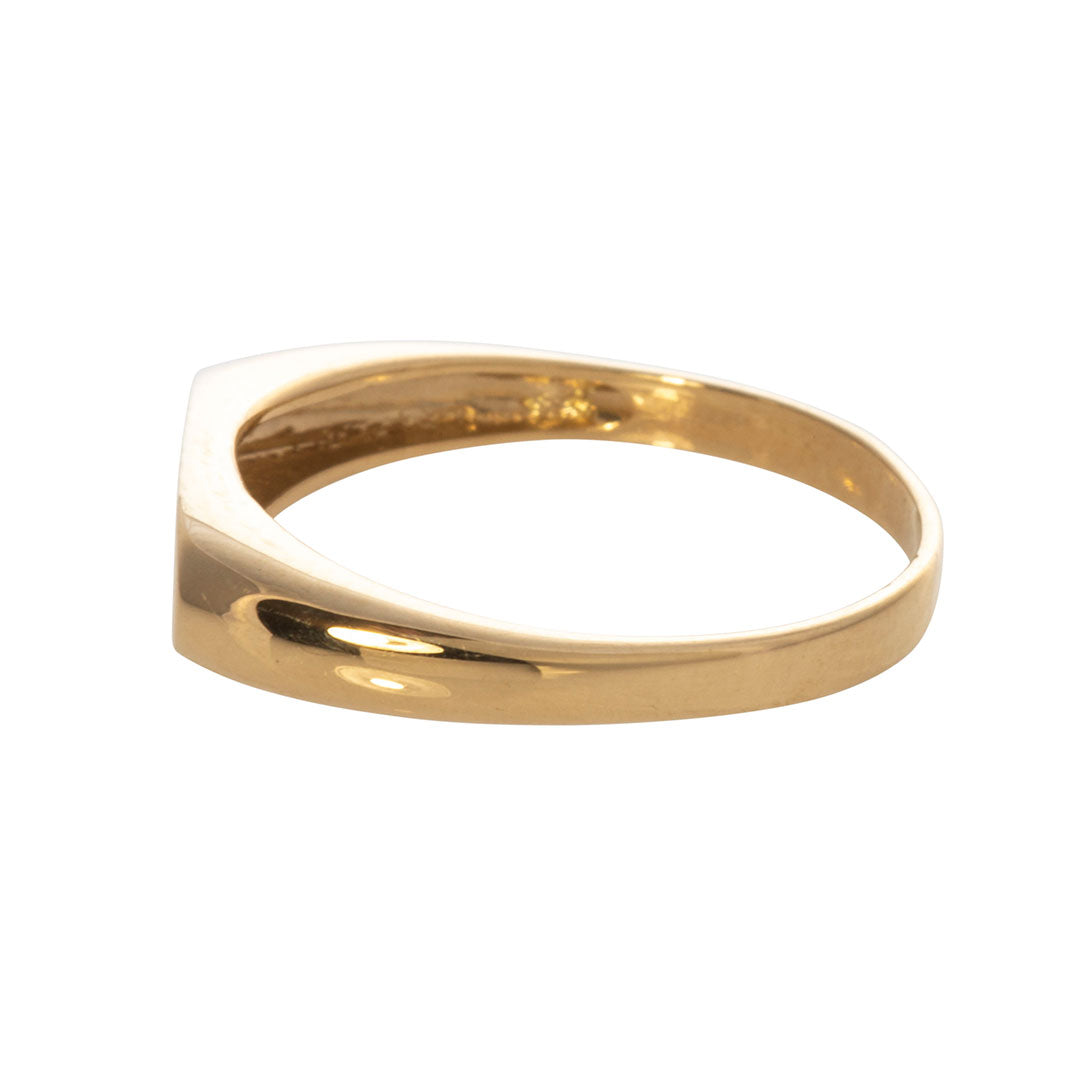 18K Yellow Gold Oval Bar Signet Ring