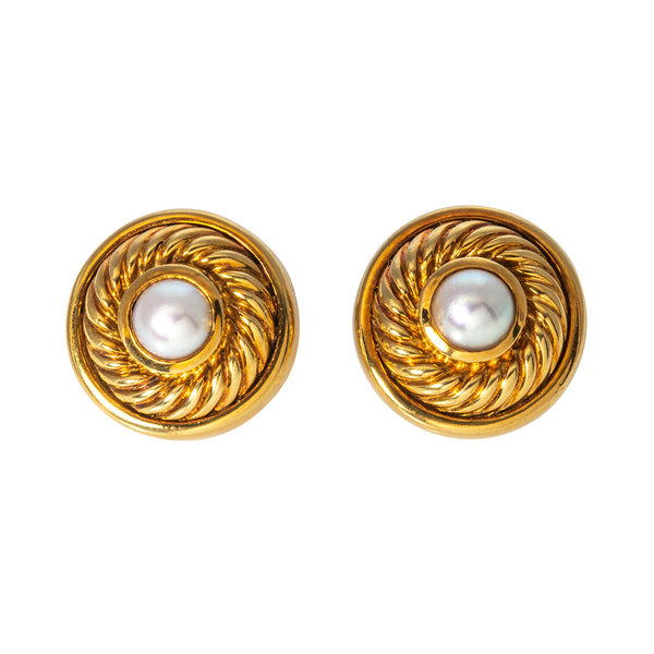 Round clip earrings - Gold-coloured - Ladies | H&M IN