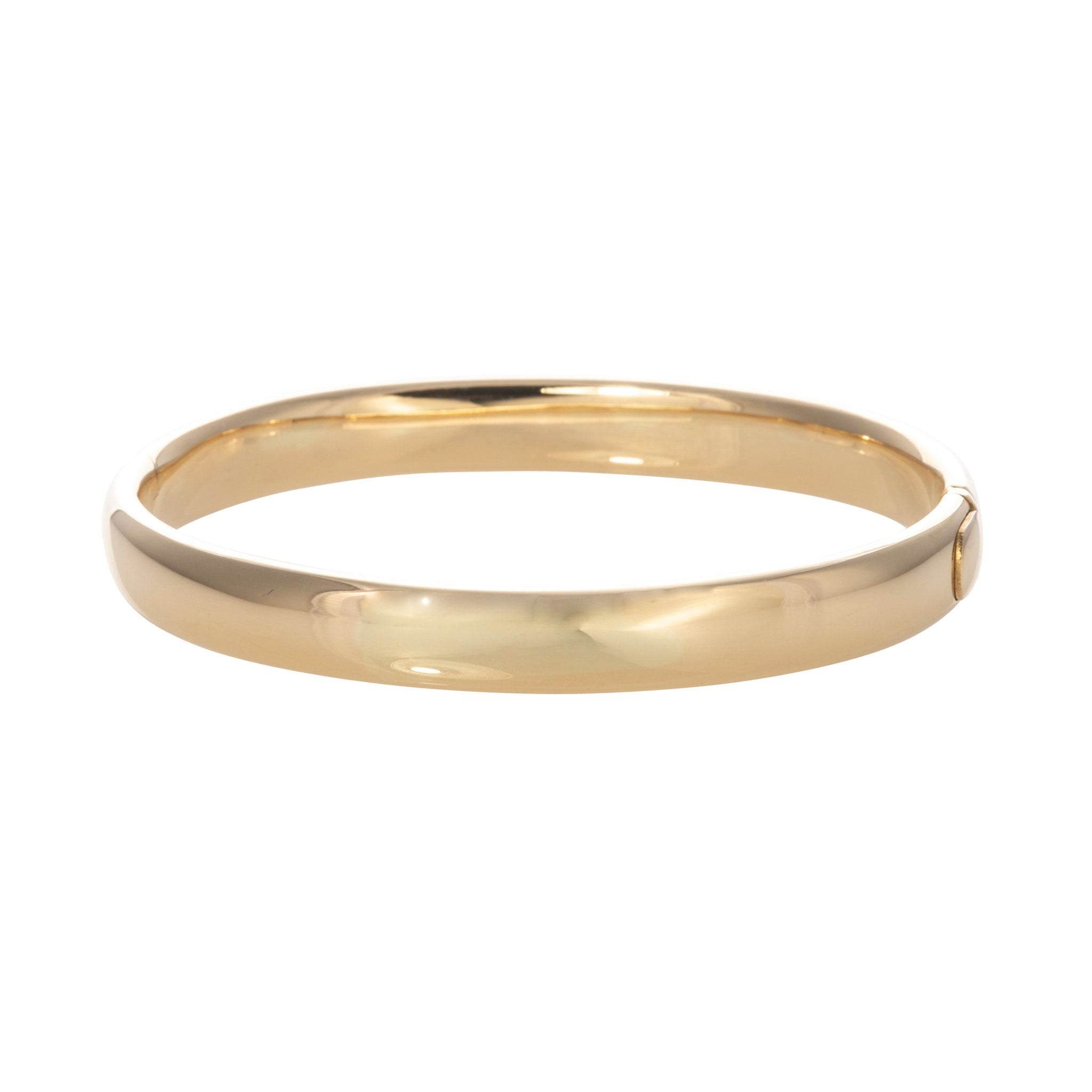 18K Yellow Gold Italian Oval 8.5mm Bangle