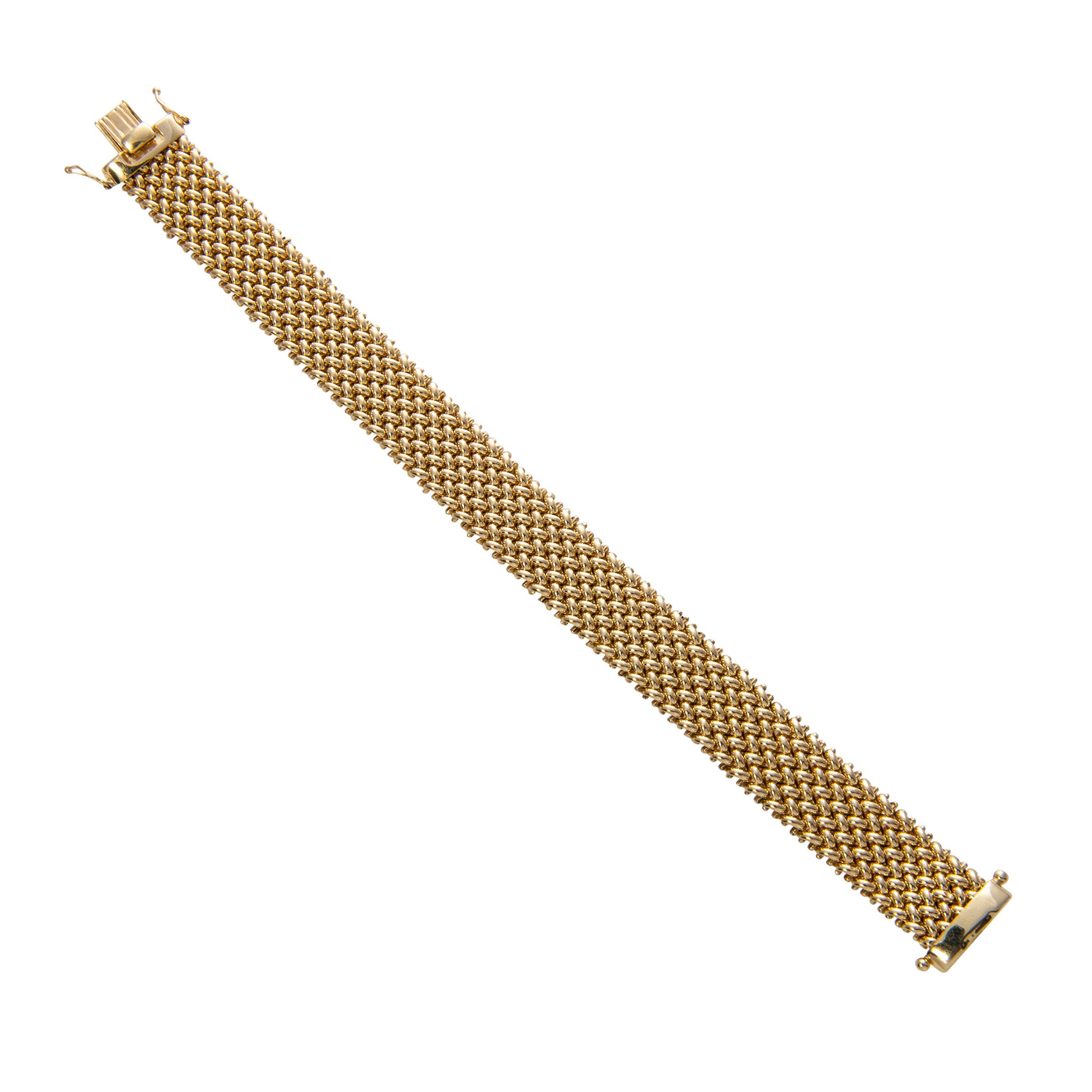 18K Yellow Gold Italian Woven Mesh Bracelet