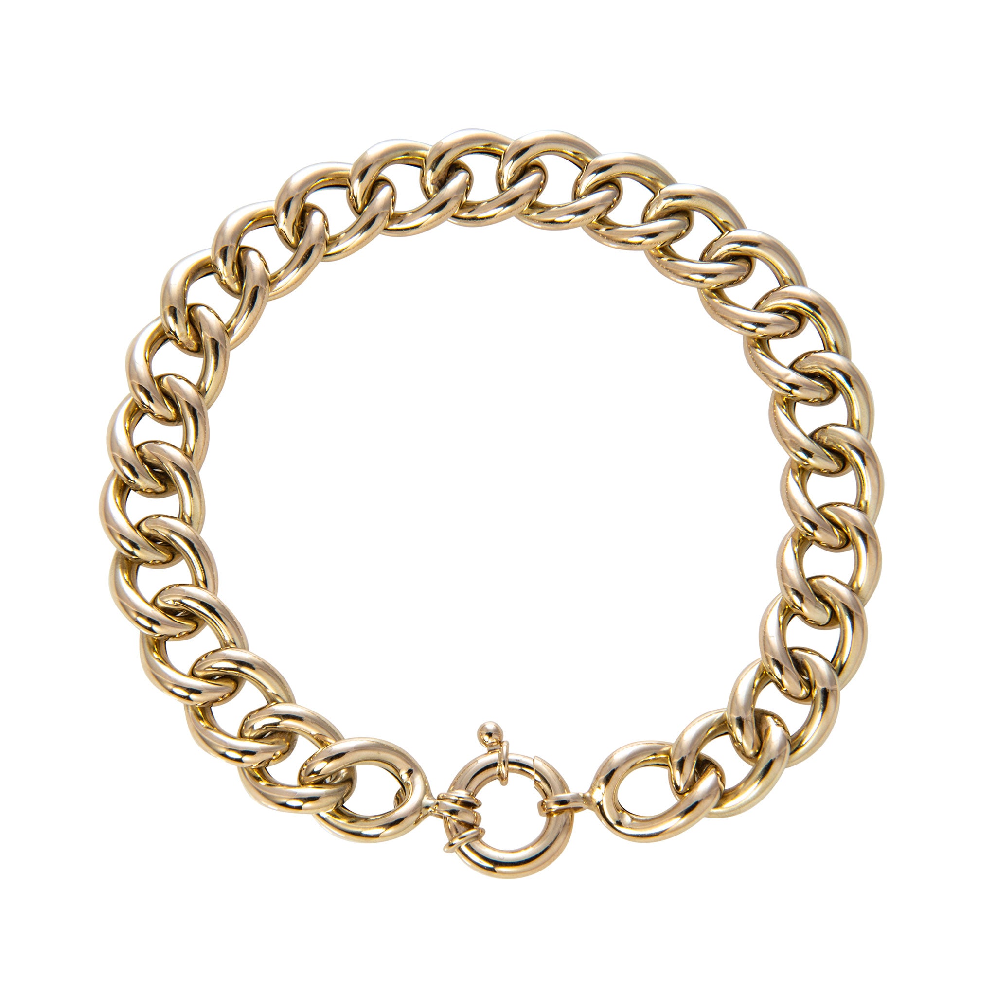 14K Yellow Gold Italian Curb Link Bracelet