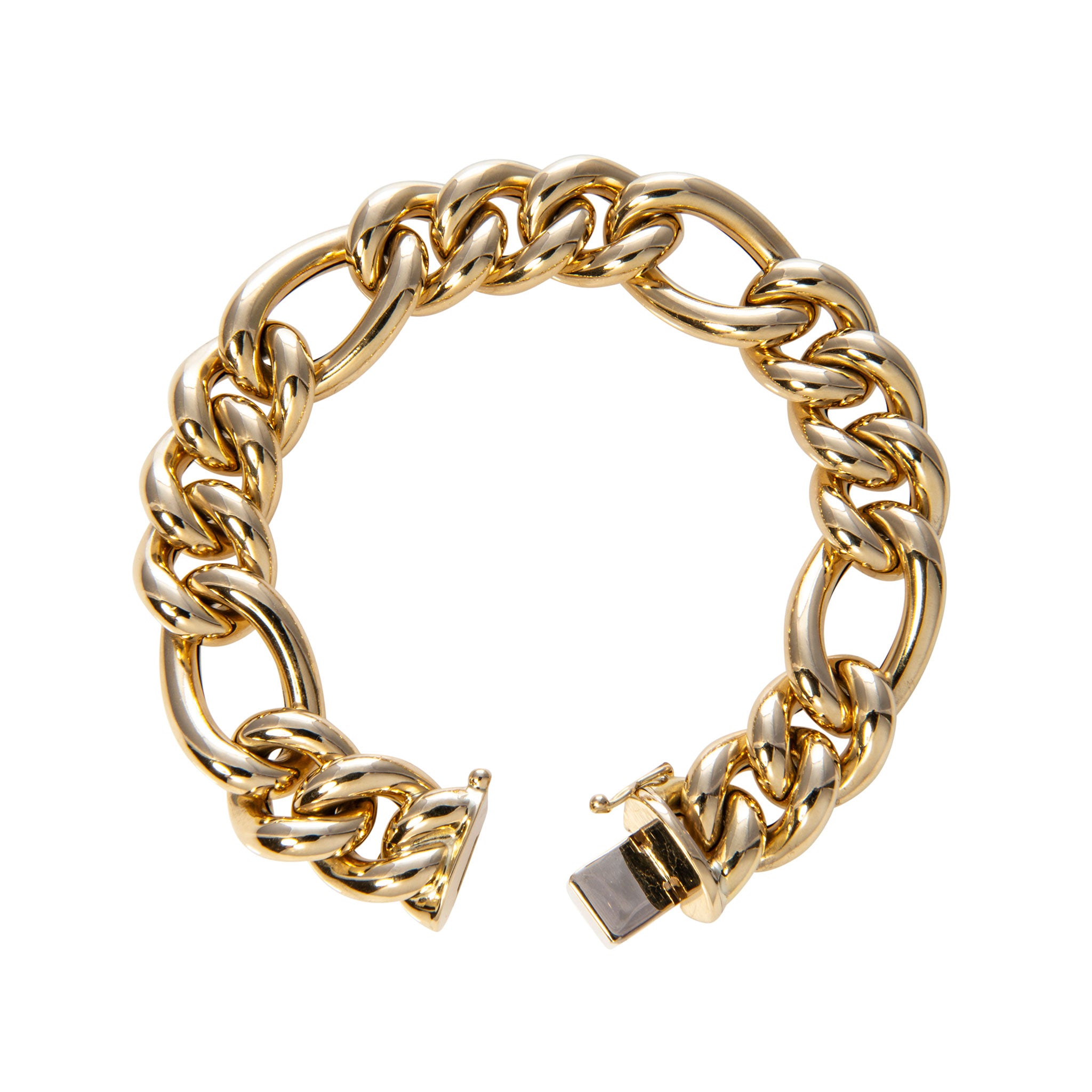 18K Yellow Gold Italian Curb Link Bracelet