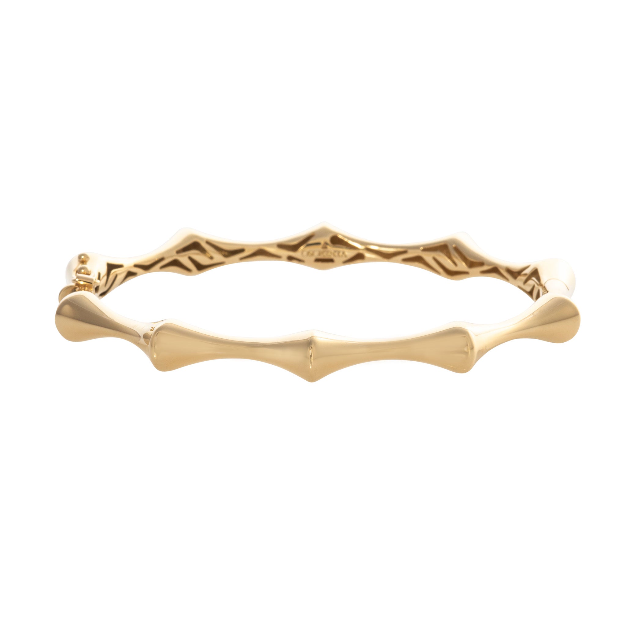 18K Yellow Gold Italian Bamboo Bangle