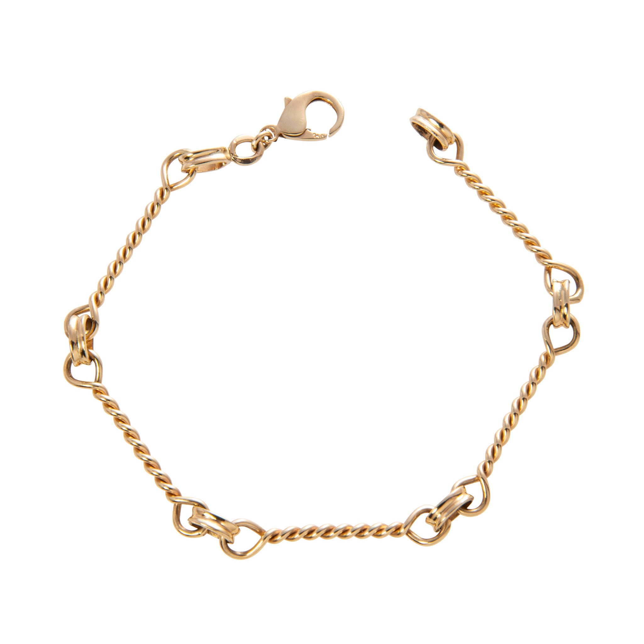 Vintage 14K Gold Twisted Bar Link Bracelet