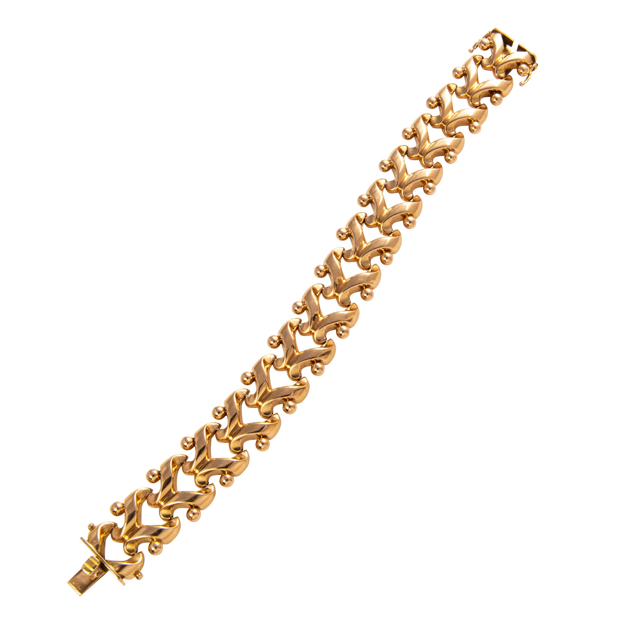 Vintage 18K Yellow Gold Fancy Link Bracelet