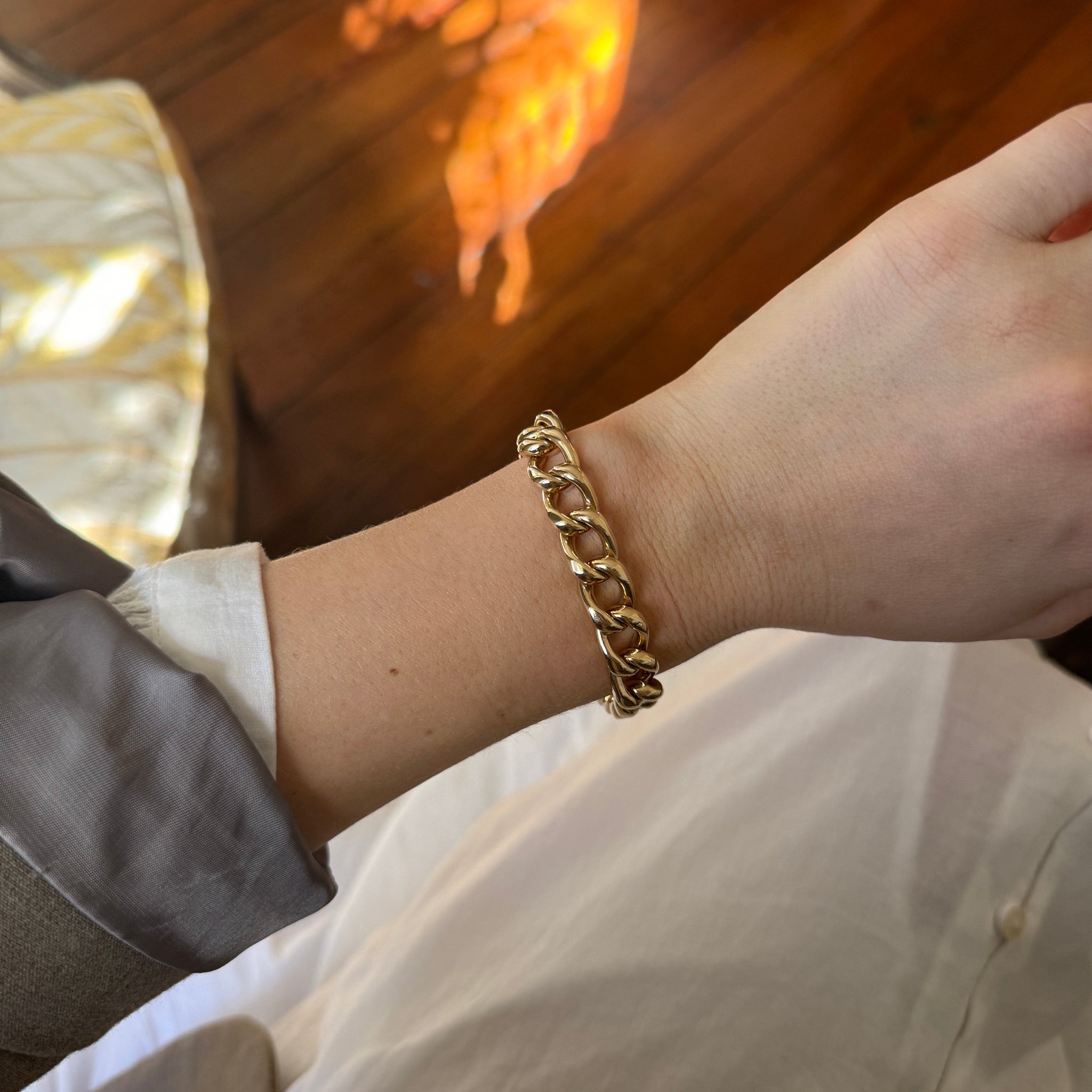 Vintage 14K Yellow Gold Curb Link Bracelet