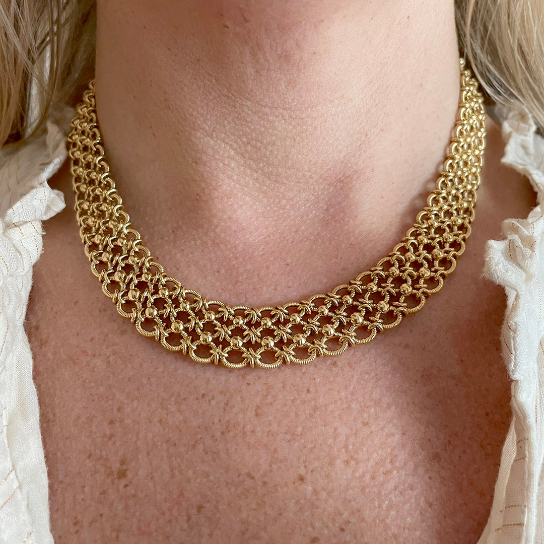 Gold Rope Chain Choker Necklace