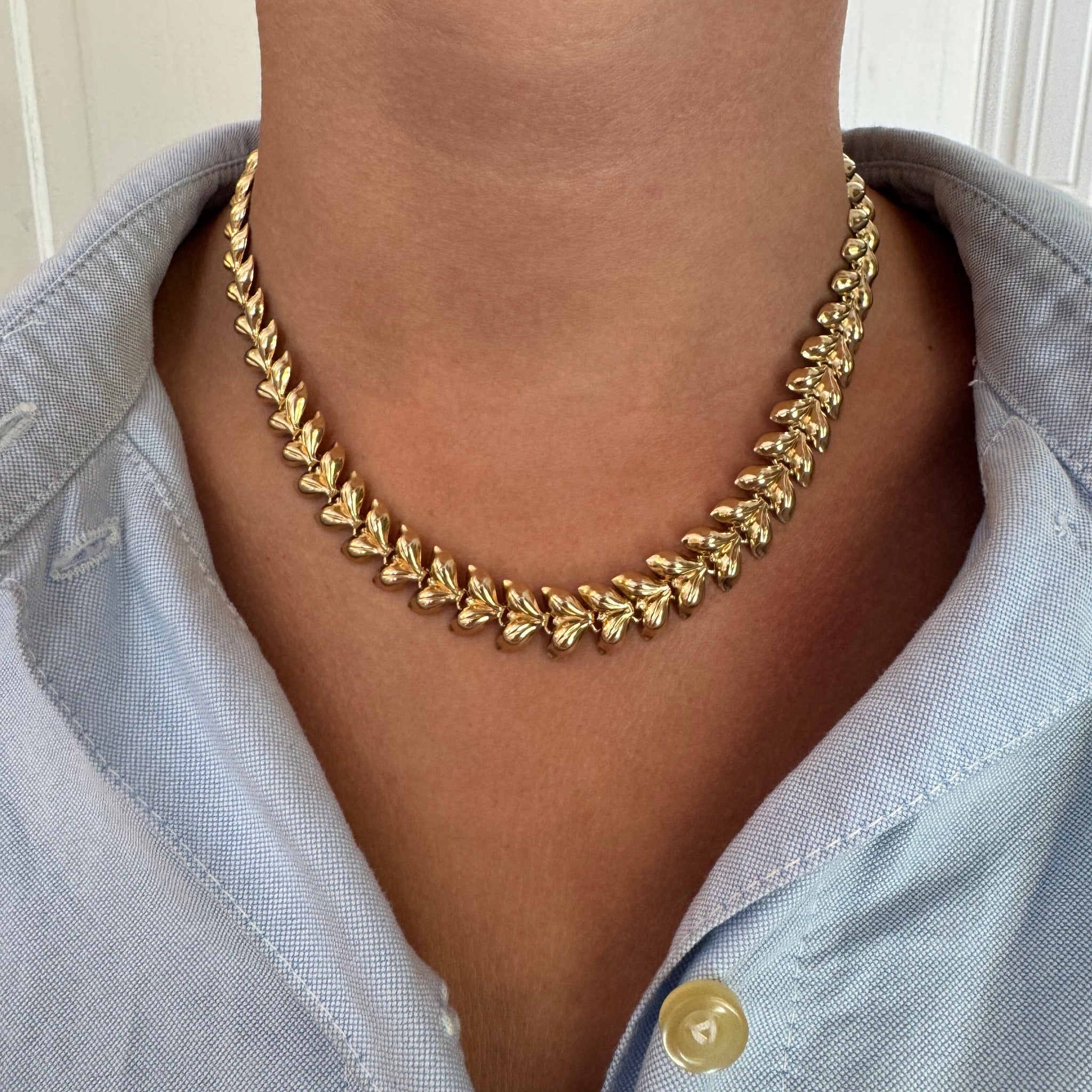 Estate Tiffany & Co 14K Yellow Gold Link Necklace