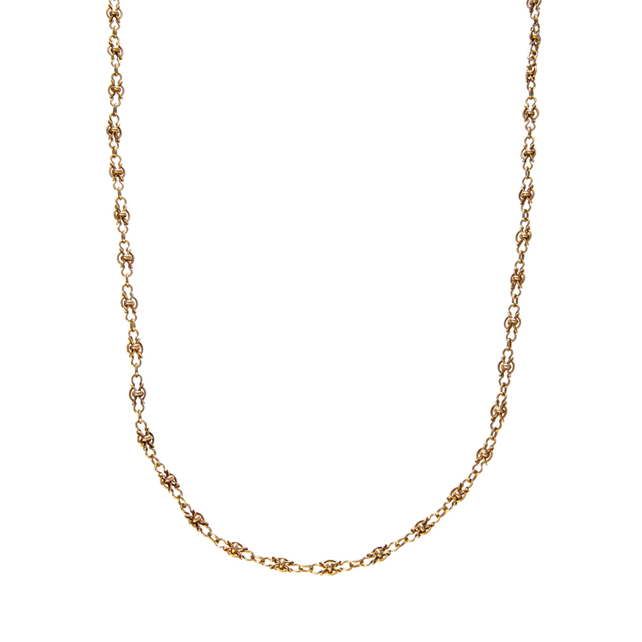 Victorian 18K Gold Lover's Knot Chain Necklace