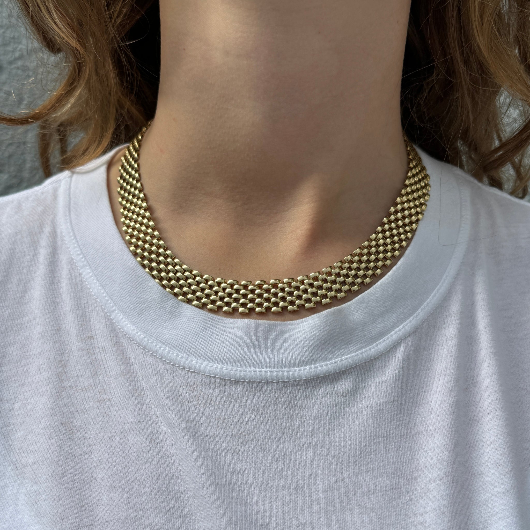 Estate Italian 14K Yellow Gold Mesh Necklace