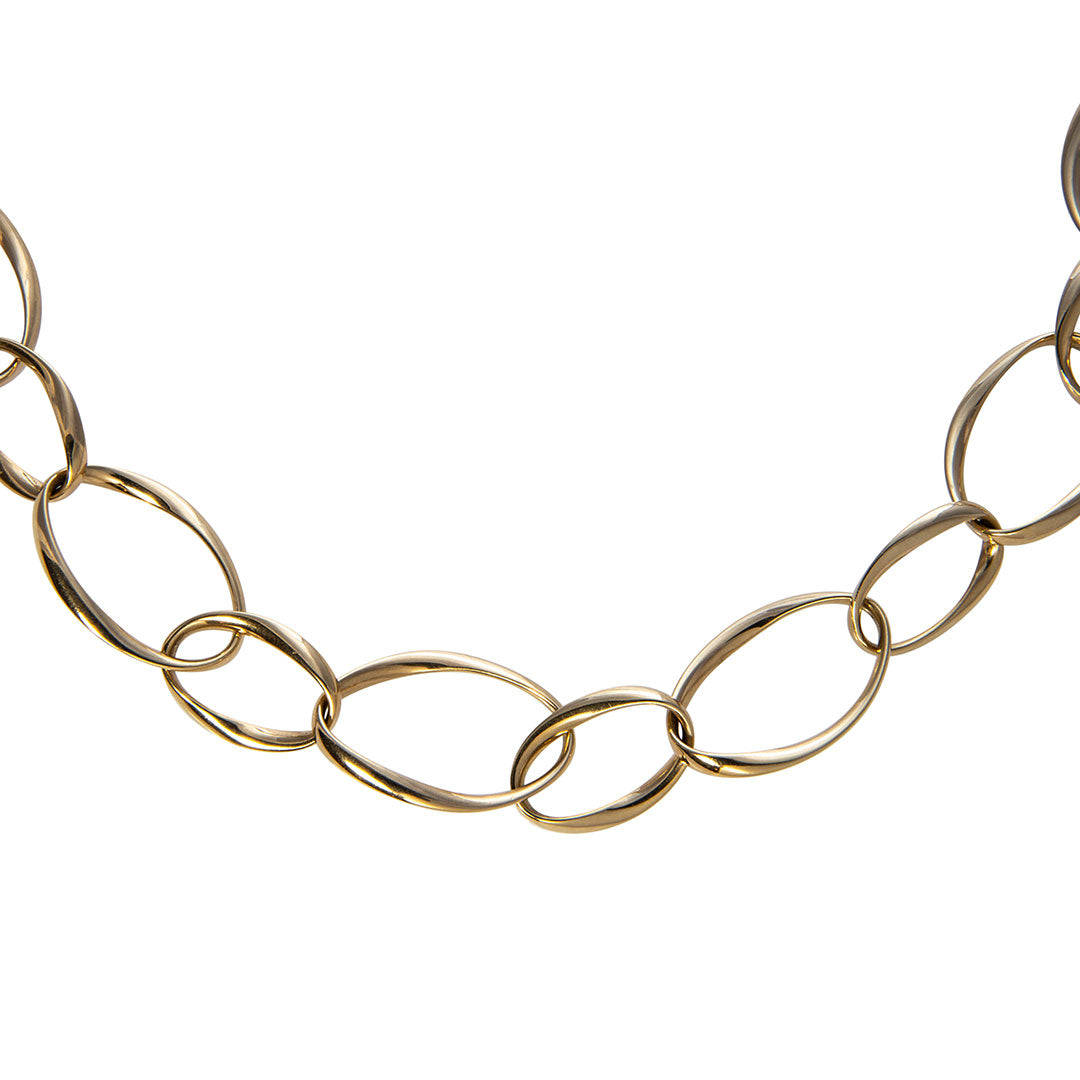 Gold oval hot sale link necklace