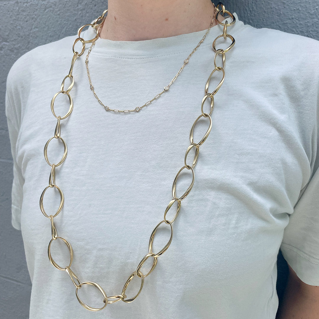 Large oval deals link necklace