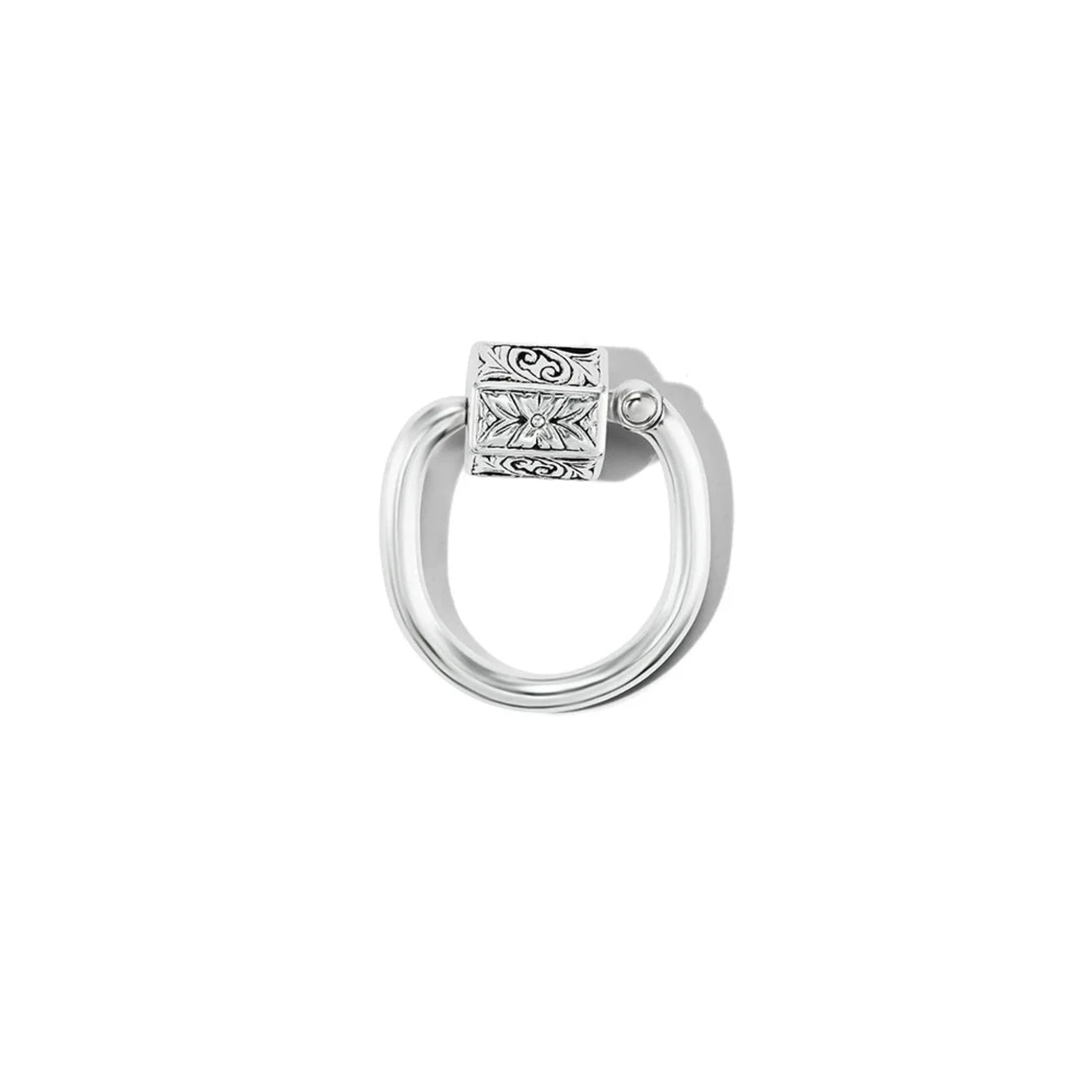 Marla Aaron Silver Embossed Chubby Trundle Lock Ring