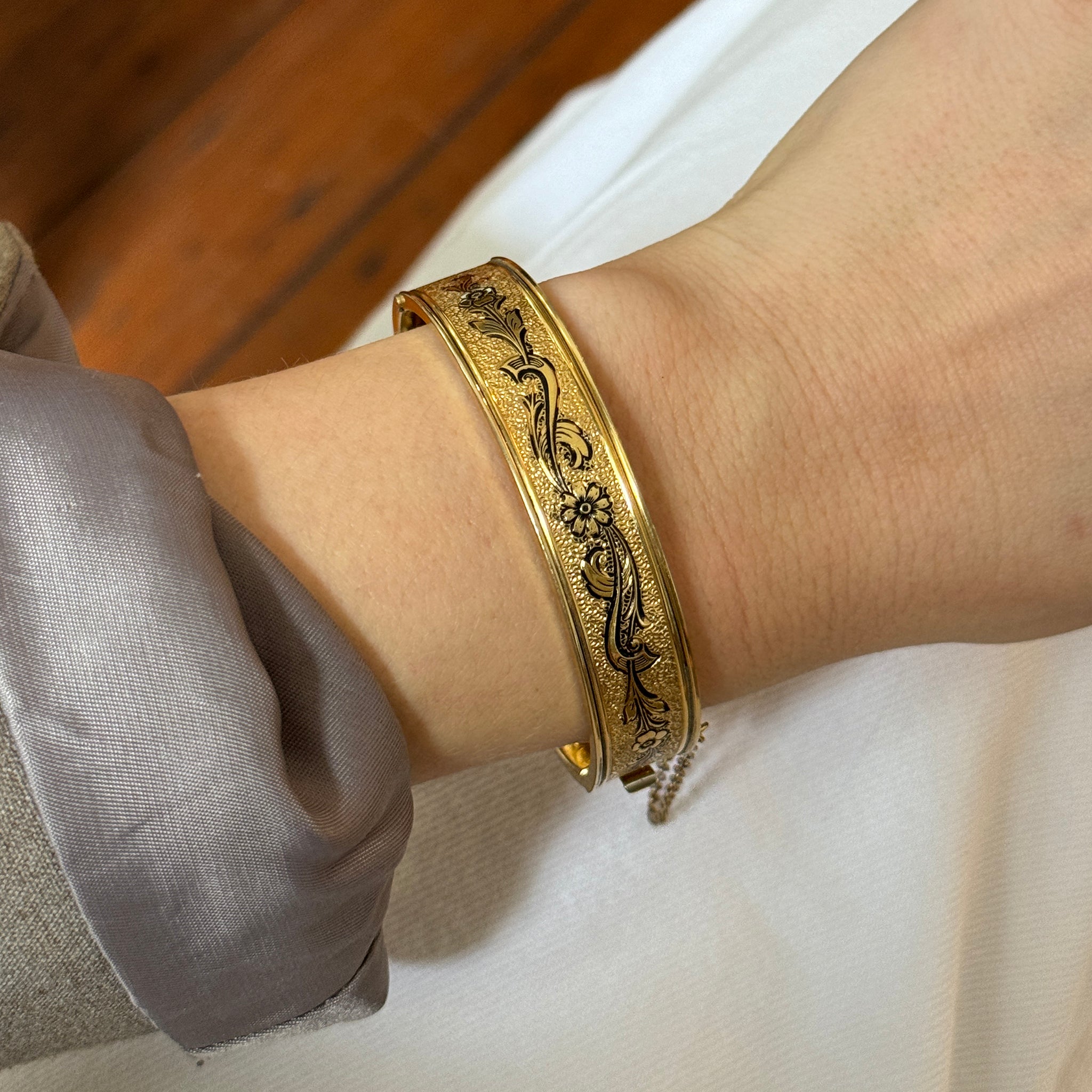 Victorian Taille d’Epargné Gold-Filled Bangle