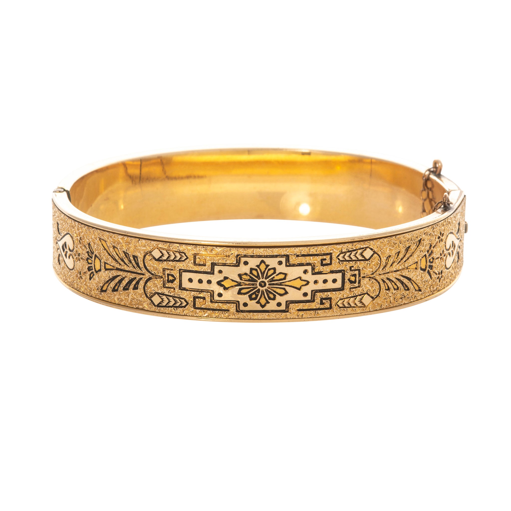 Victorian Taille d’Epargné Gold-Filled Bangle