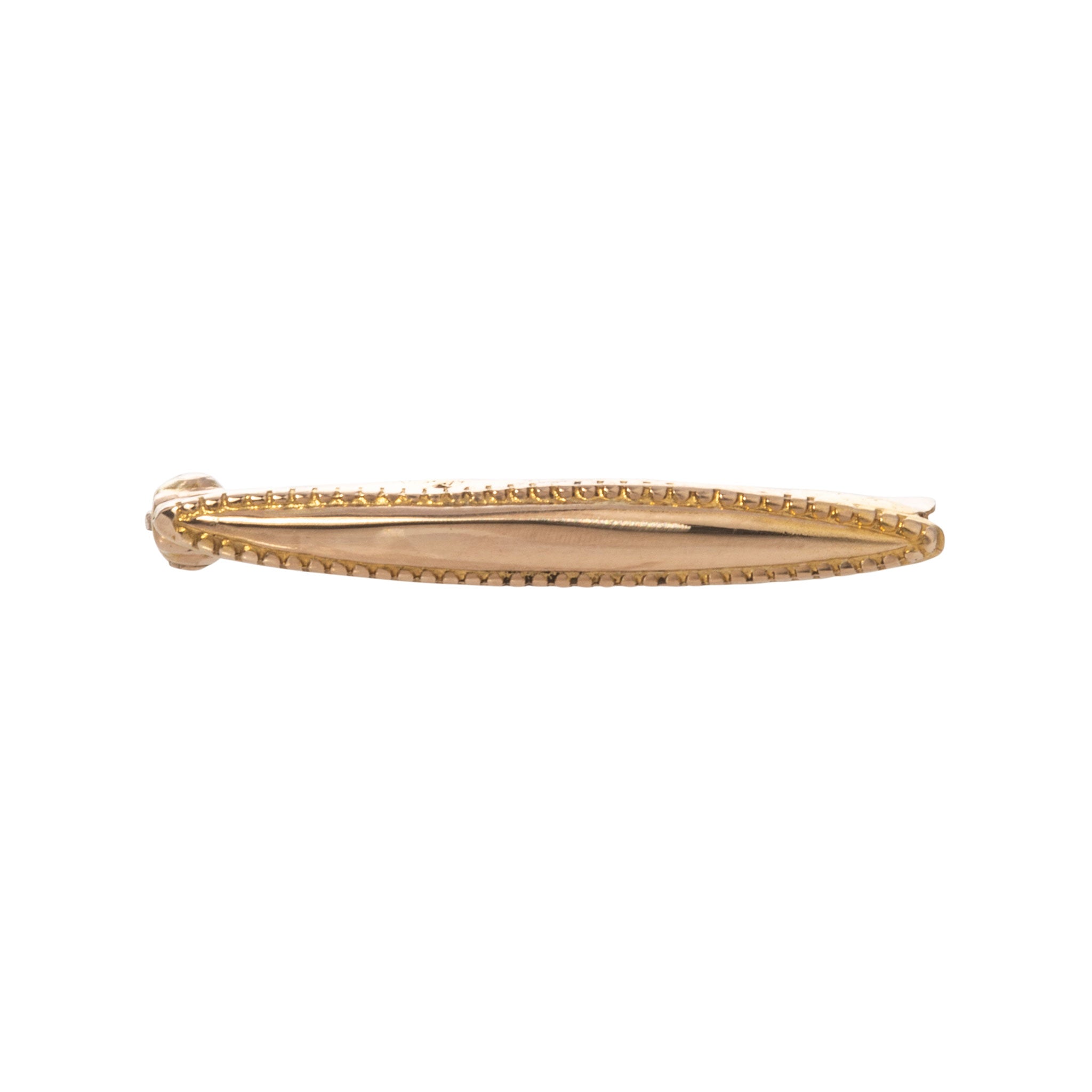 Estate 10K Gold Beaded Edge Bar Pin