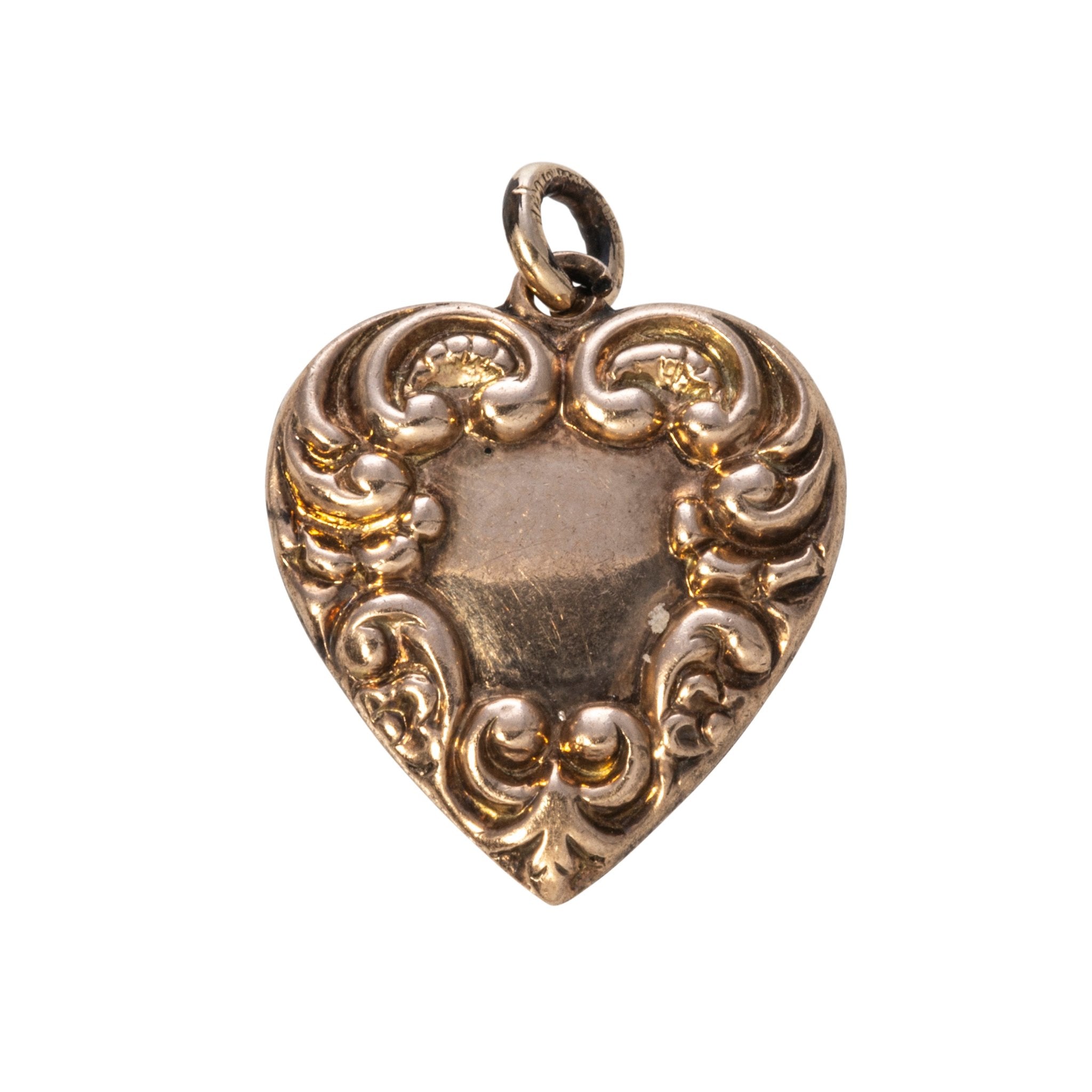 Vintage 10K Gold Repoussé Heart Charm