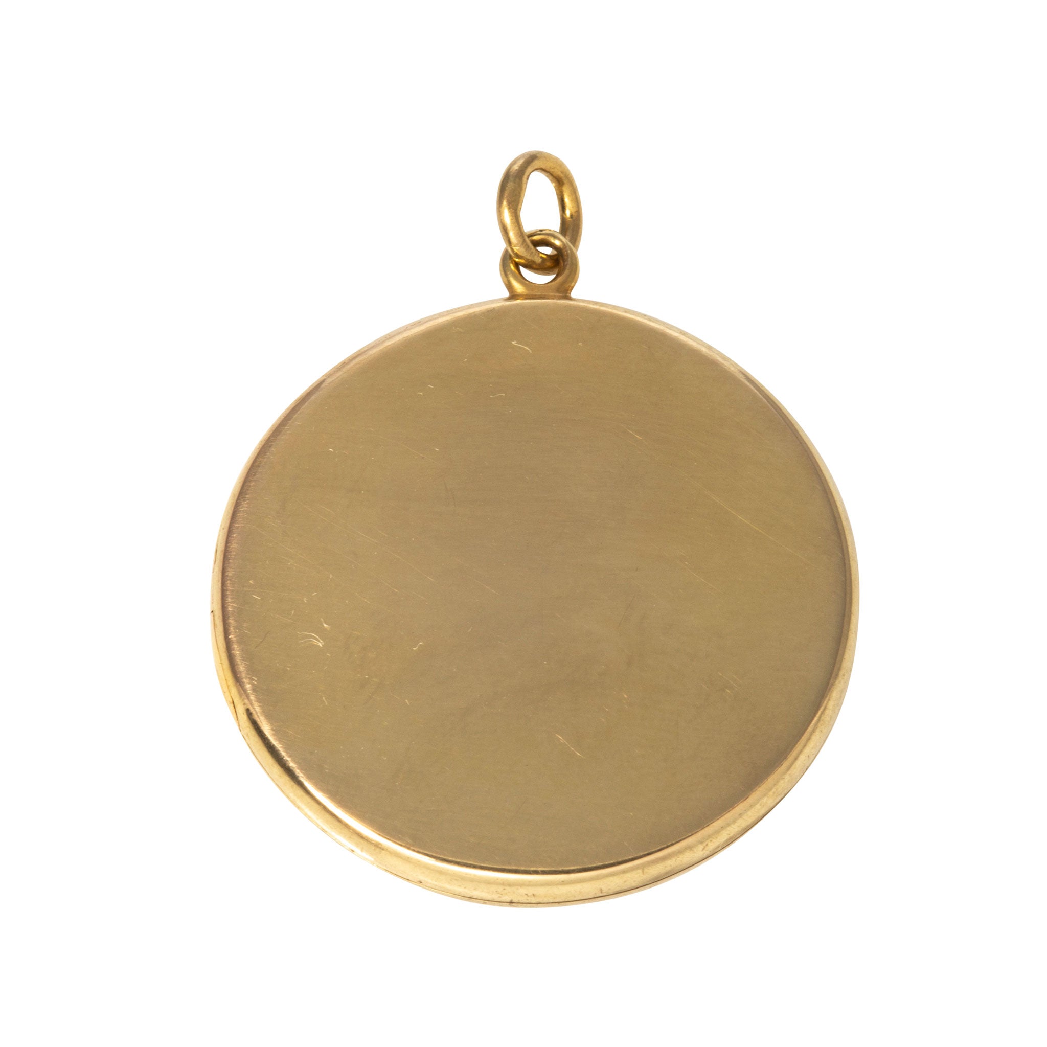 Victorian 10K Yellow Gold Plain Round Locket Pendant