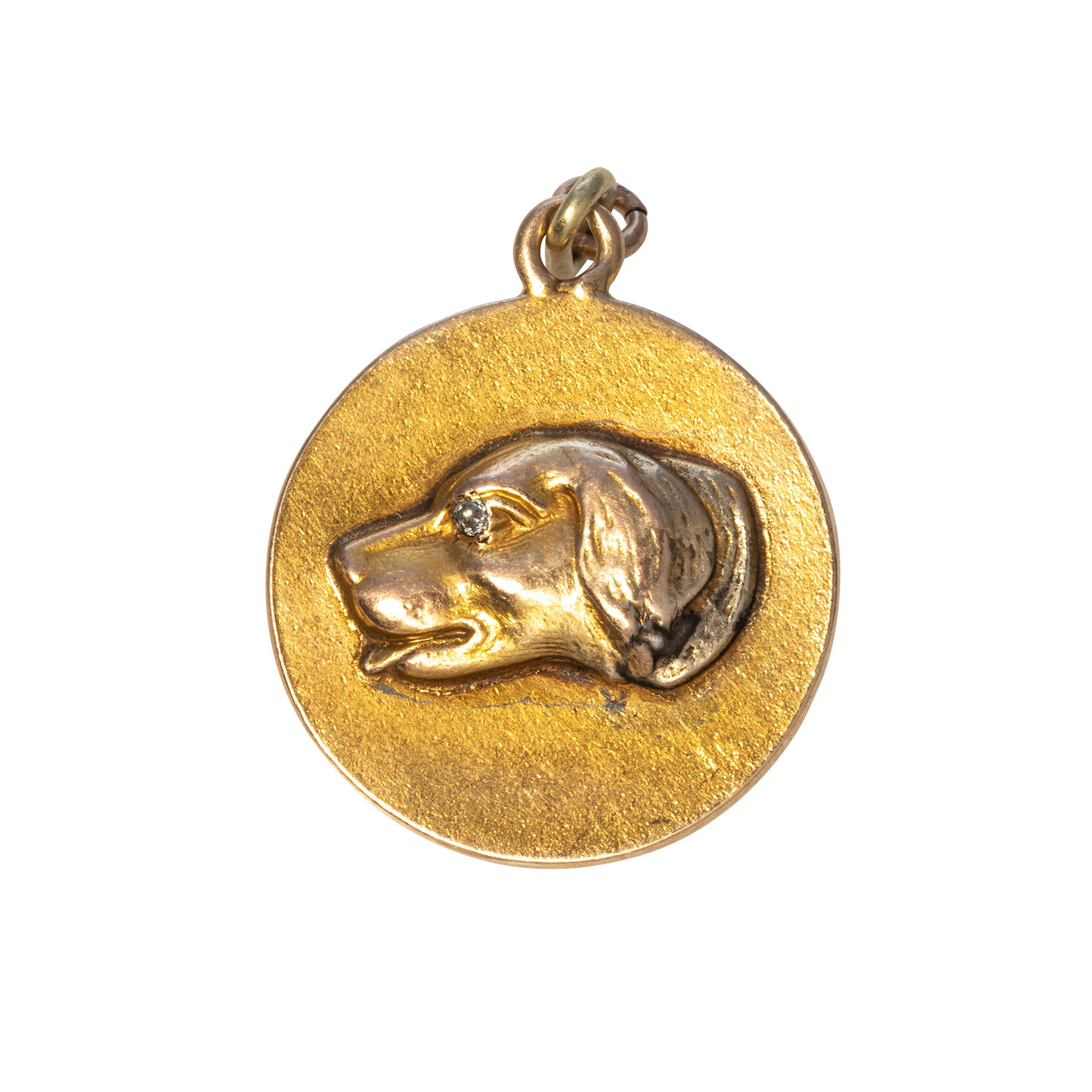 Vintage Dog & Eagle 14K Yellow Gold Pendant