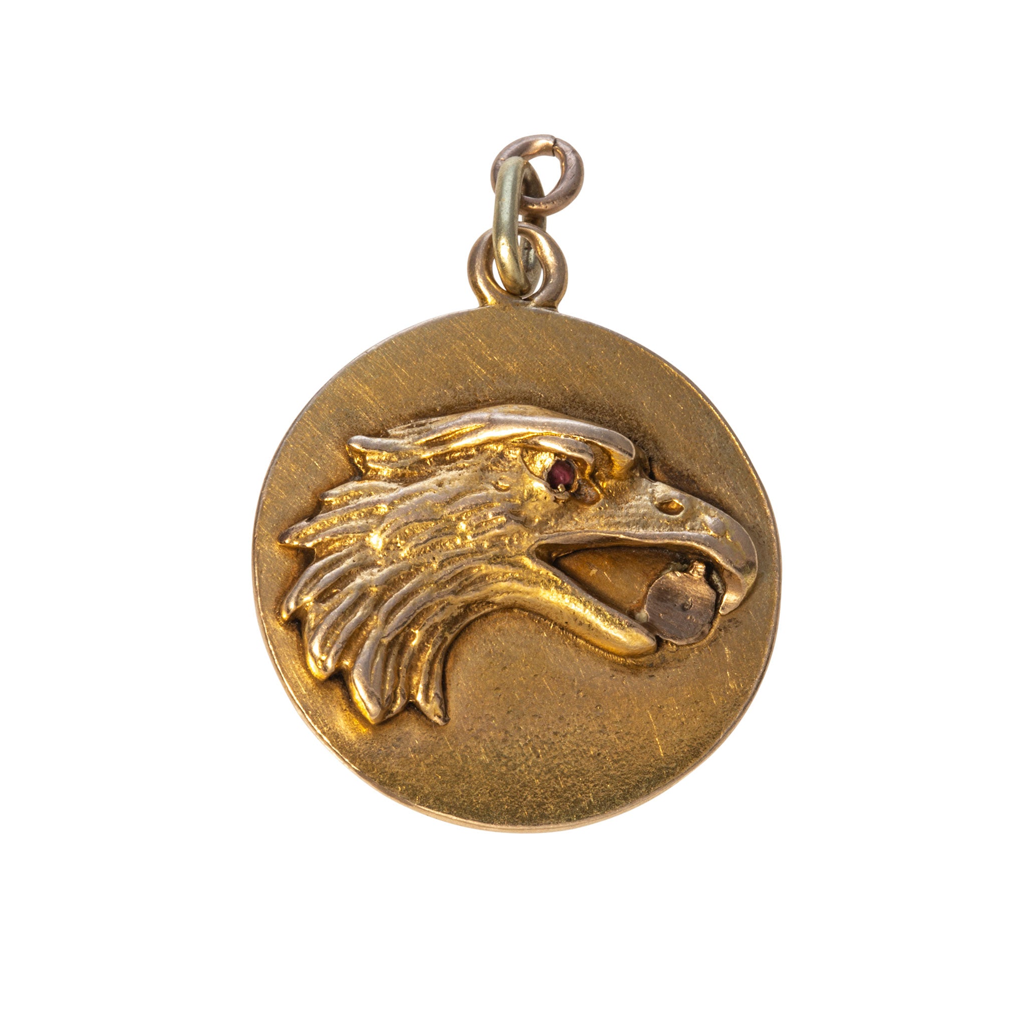 Vintage Dog & Eagle 14K Yellow Gold Pendant