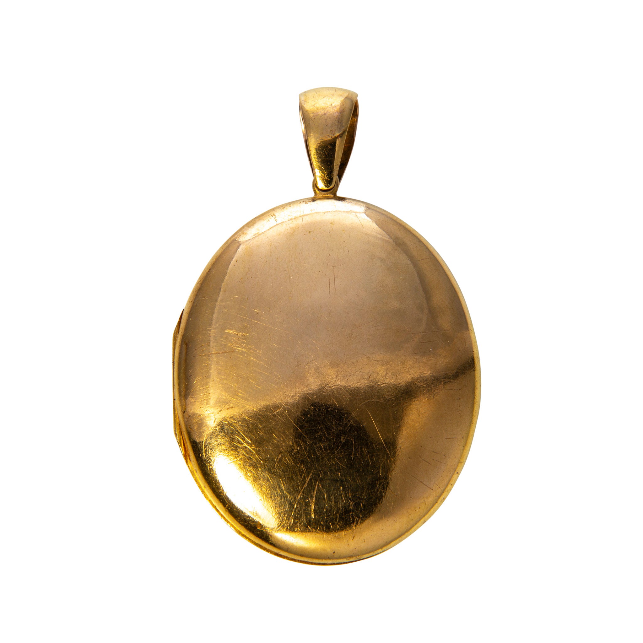 Victorian 18K Gold Polished Oval Locket Pendant