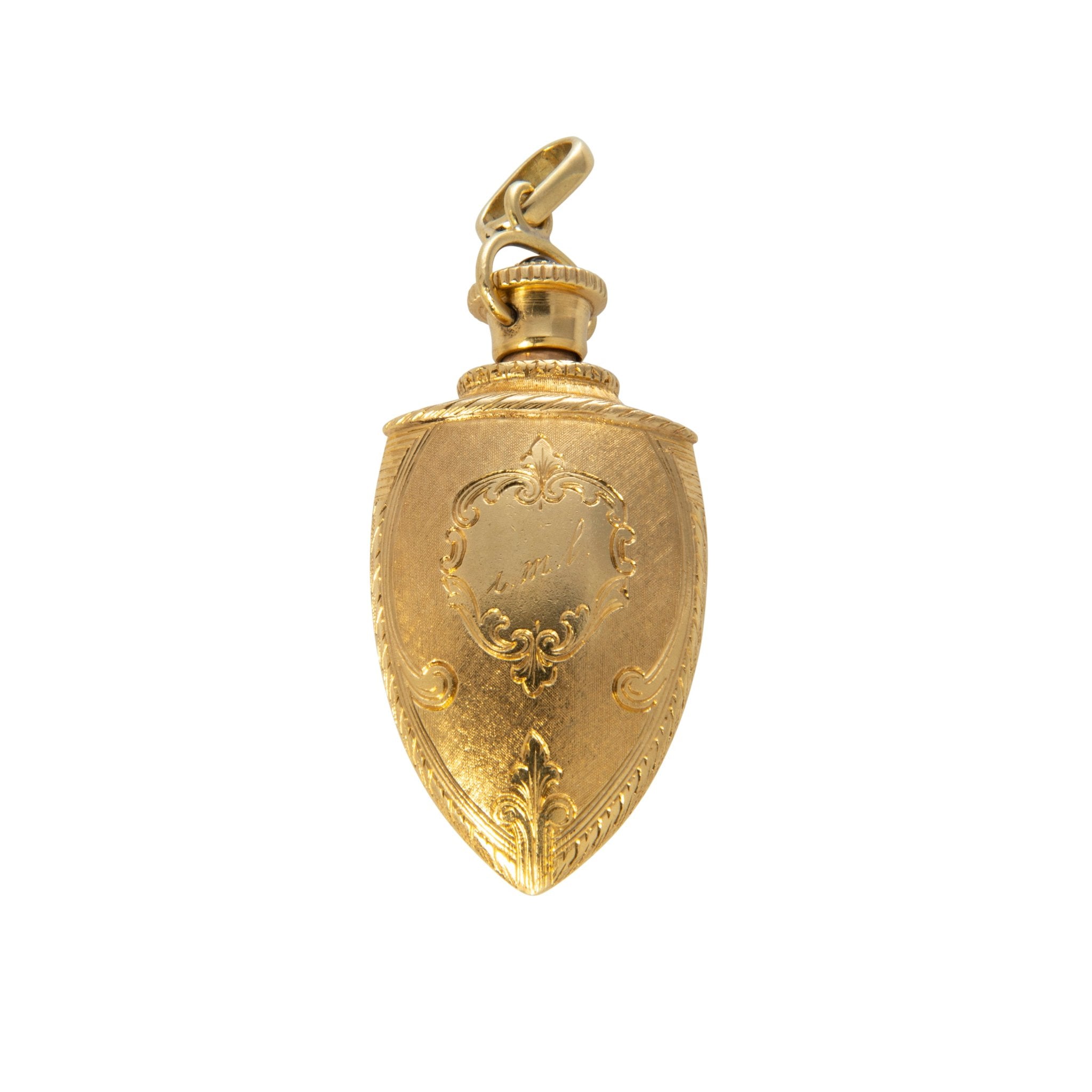 Estate 18K Gold Italian Perfume Bottle Pendant