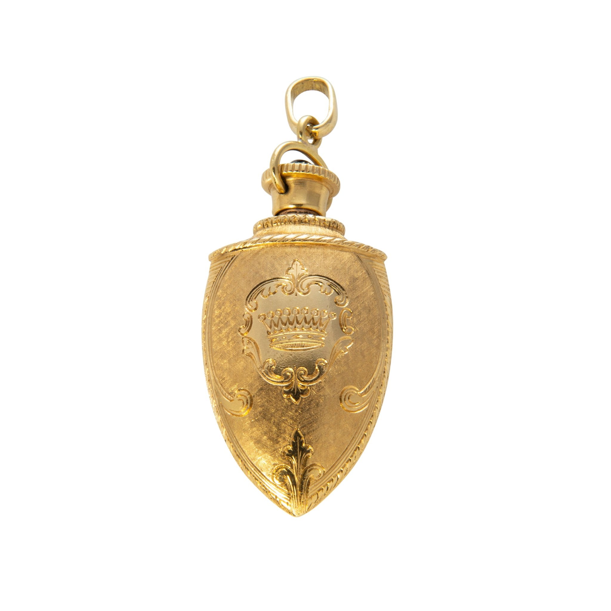 Estate 18K Gold Italian Perfume Bottle Pendant