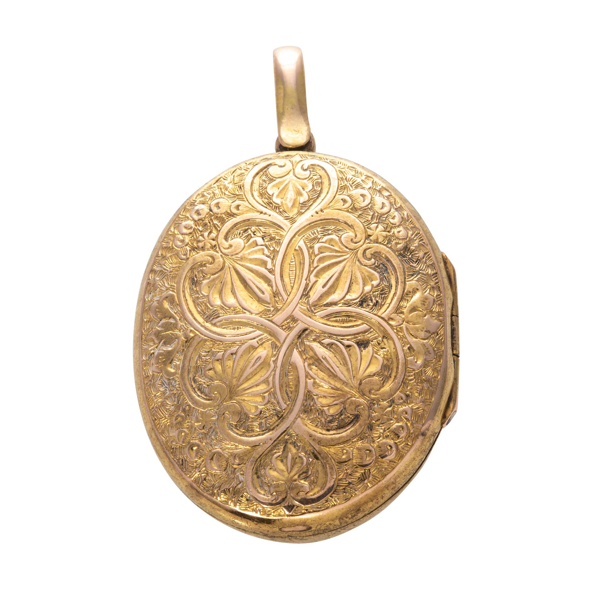 Victorian 18K Gold Back & Front Buckle Locket Pendant