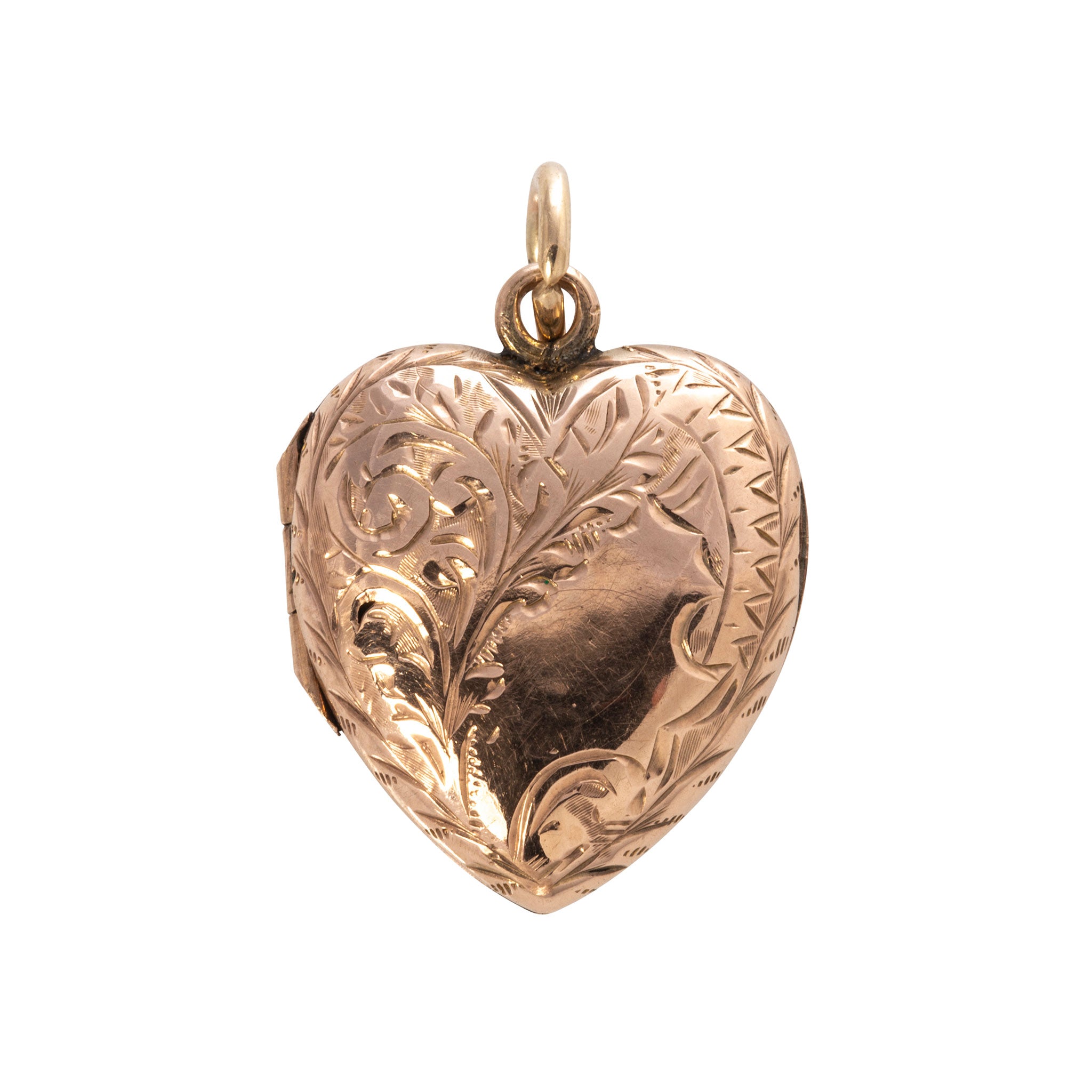 Edwardian 10K Gold Back & Front Heart Locket Charm