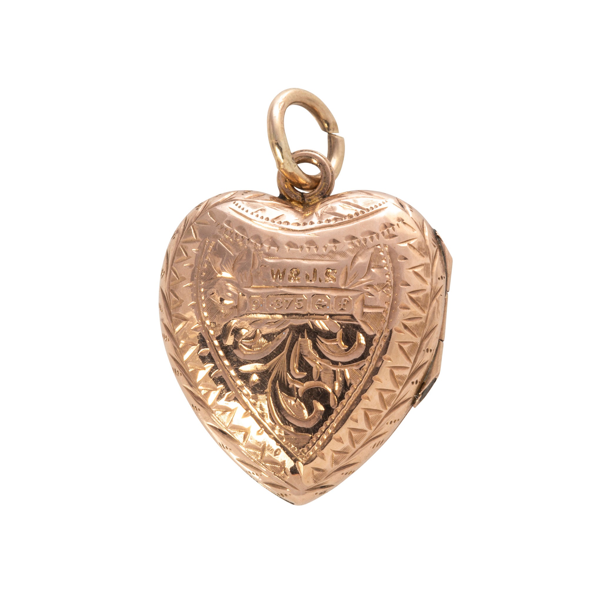 Edwardian 10K Gold Back & Front Heart Locket Charm