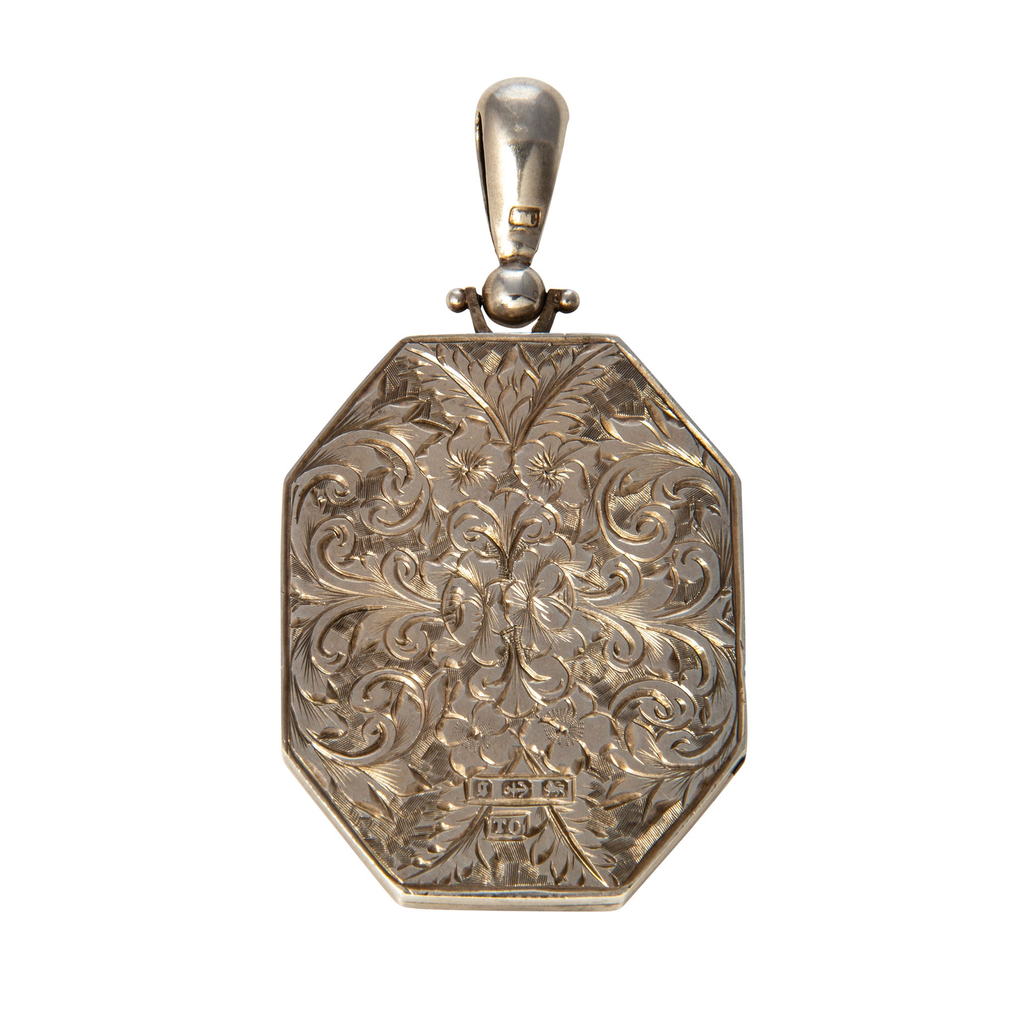 Victorian Aesthetic Gold Overlay Silver Locket Pendant