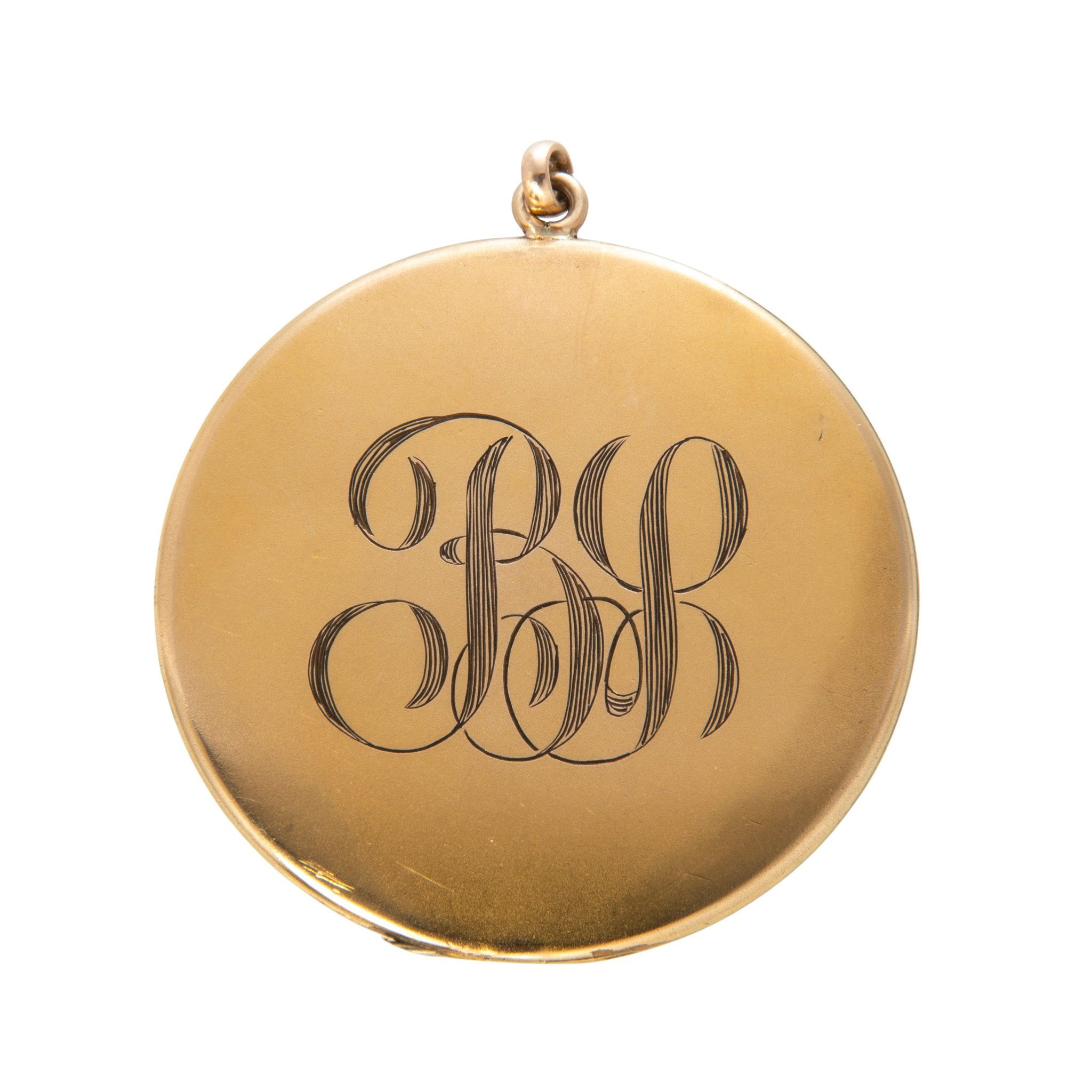 Estate Engraved Gold Filled Round Locket