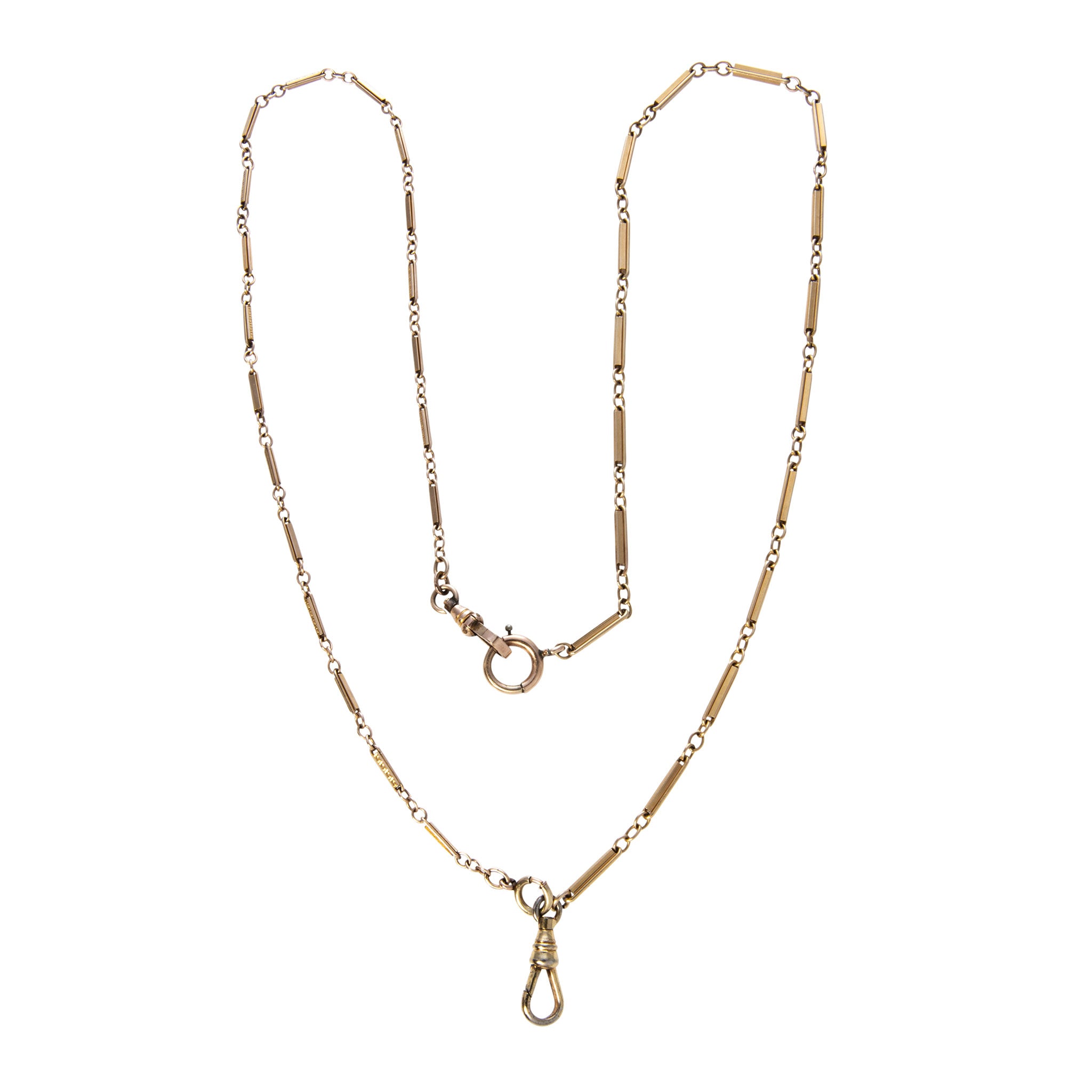 Victorian Gold-Filled Bar Link Chain Necklace