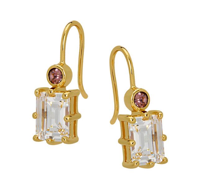 Goldbug Feb. Birthstone Drop Earrings