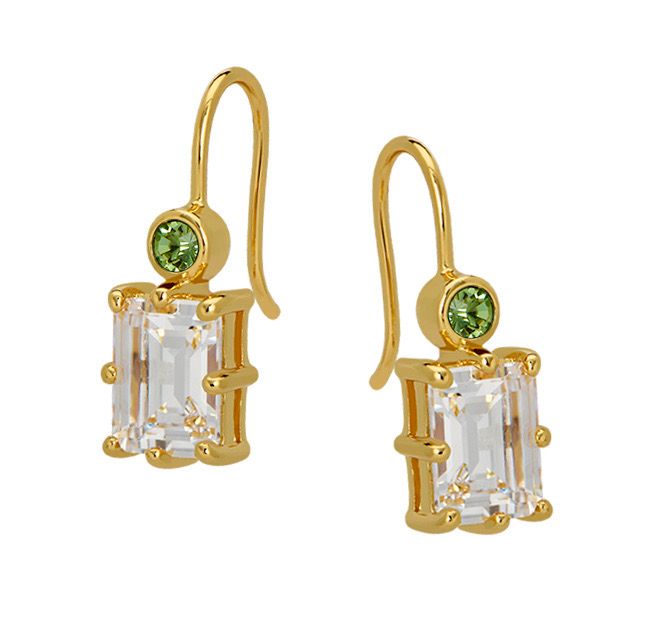 Goldbug Aug. Birthstone Drop Earrings