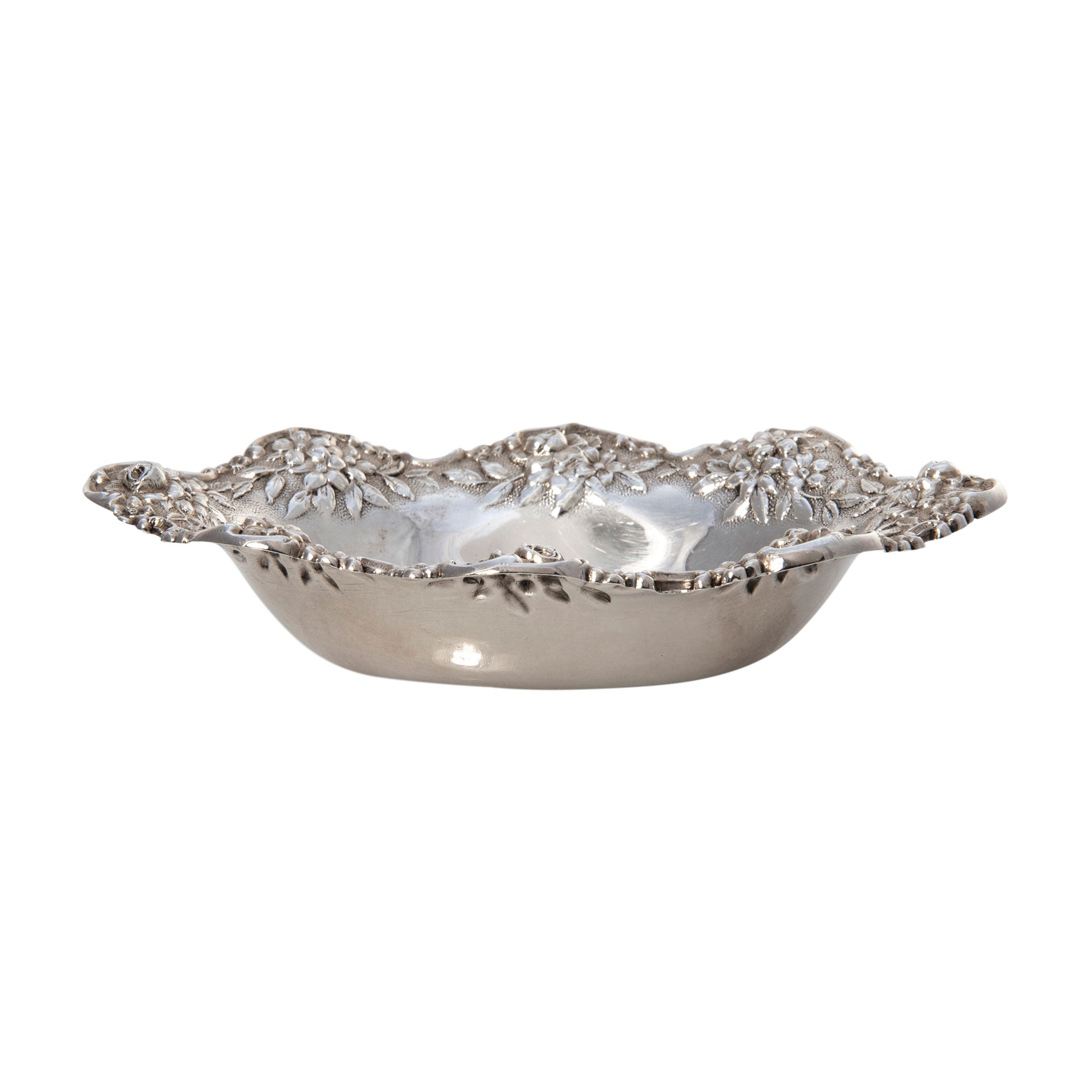 Estate S. Kirk & Son Sterling Silver Floral Nut Dish